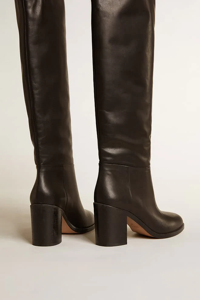 Women | Vivienne Knee-High Boots Black Leather | Black - Image 4
