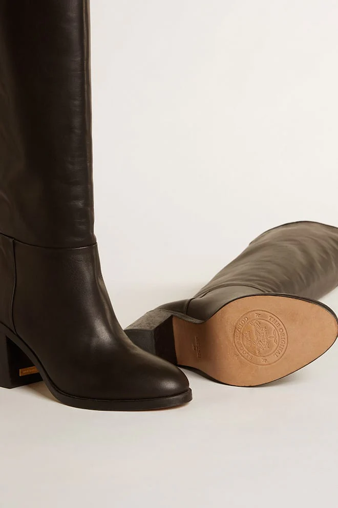 Women | Vivienne Knee-High Boots Black Leather | Black - Image 9