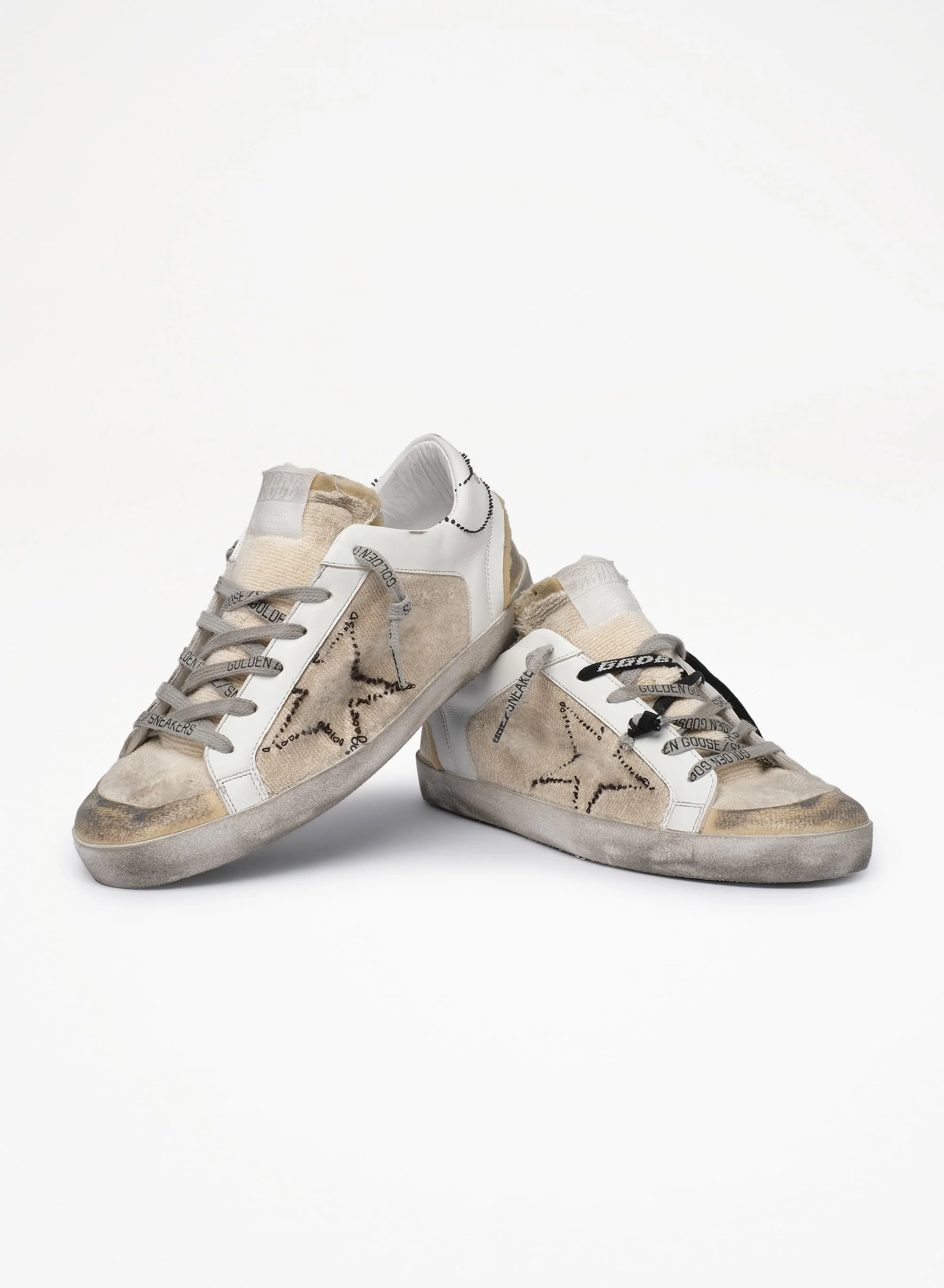 Women | White & Beige Inside Out Super-Star Sneakers | White x Beige - Image 2