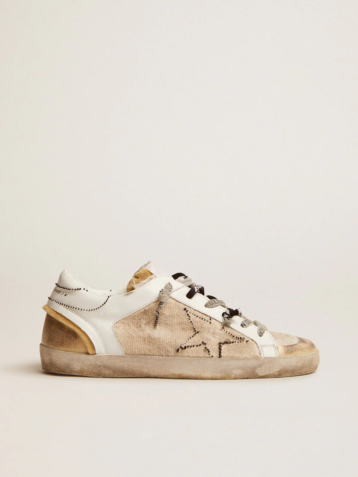 Women | White & Beige Inside Out Super-Star Sneakers | White x Beige - Image 6