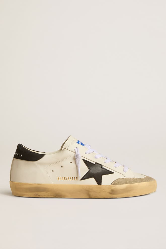 Women | White Bio-Based Wo Super-Star with Black Star & Heel Tab | White x Black x Beige - Image 9