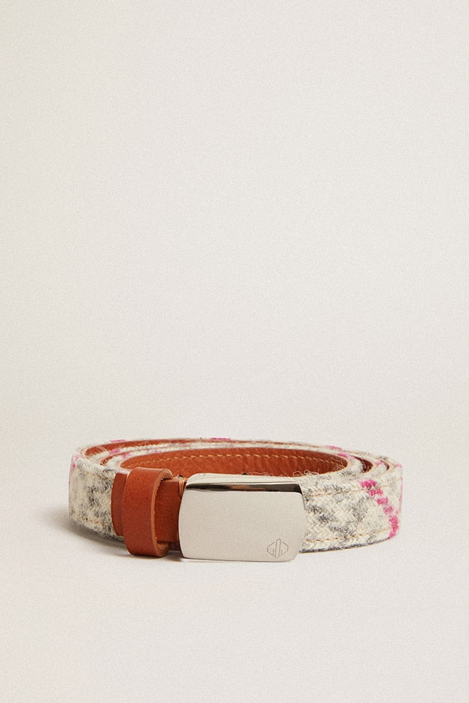 Women | White Clip Belt with Gray & Pink Details - Image 2