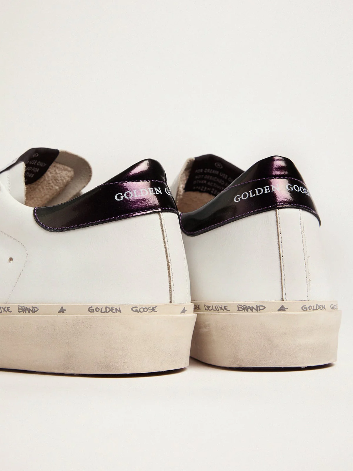Women | White Hi-Star Sneakers with Glittery Star & Pink Laces | White x Silver x Blue Petrol - Image 4