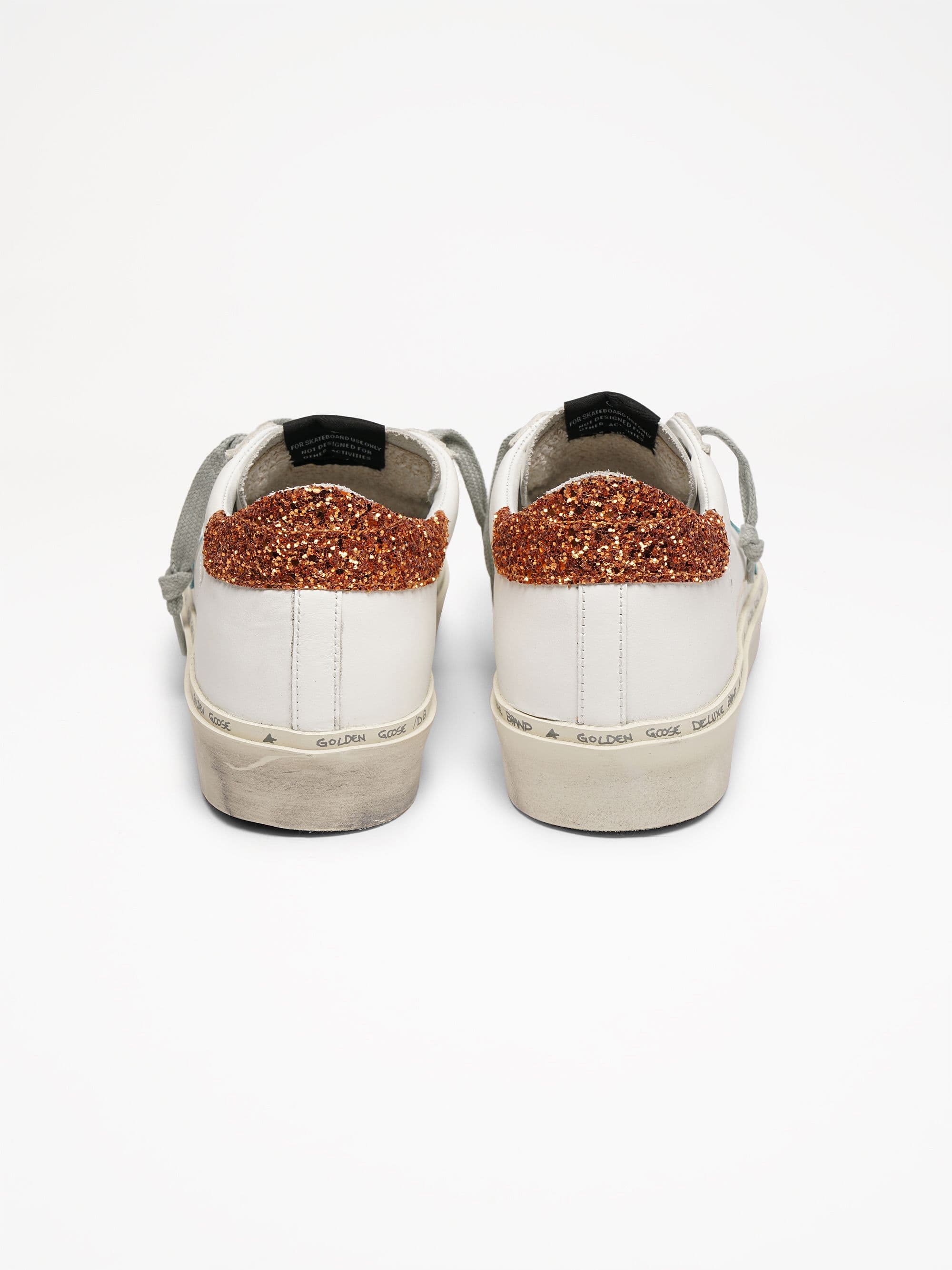 Women | White Hi-Star Sneakers with Sky-Blue Star & Glittery Heel Tab - Image 6