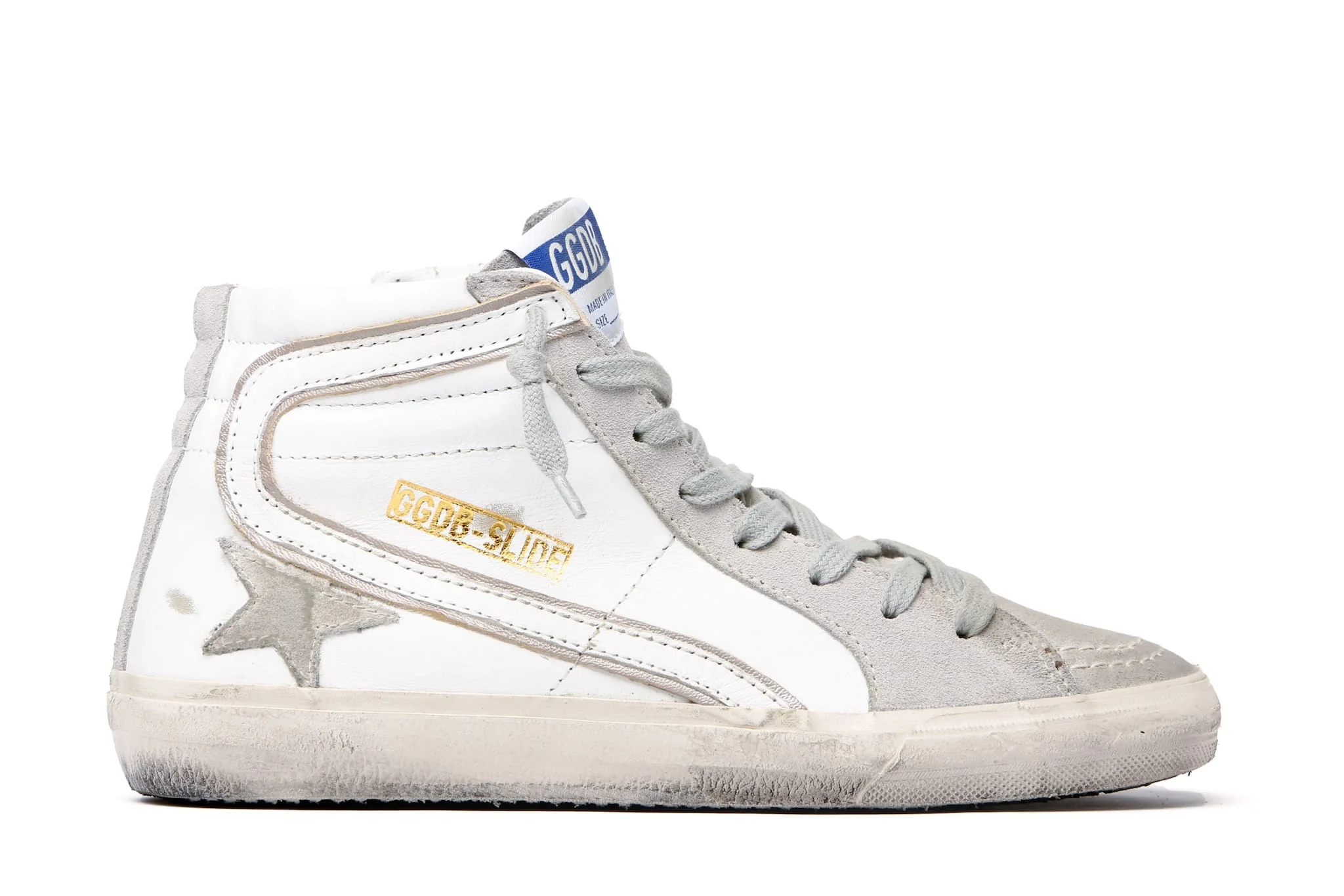 Women | White Slide Sneakers Leather & Suede - Image 4