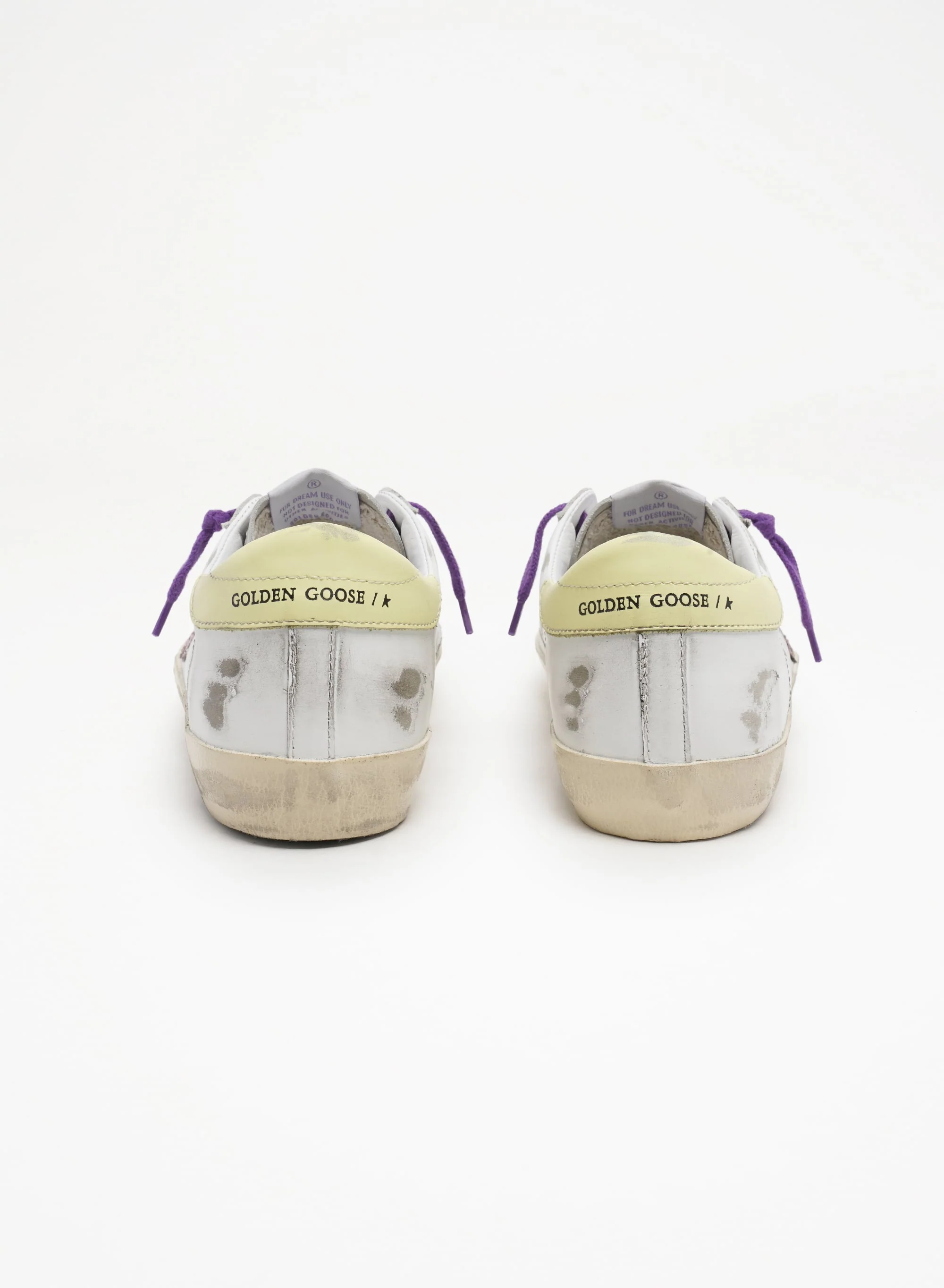 Women | White Super-Star Sneakers with A Glitter Star & Yellow Heel Tab | White x Pink x Yellow - Image 8