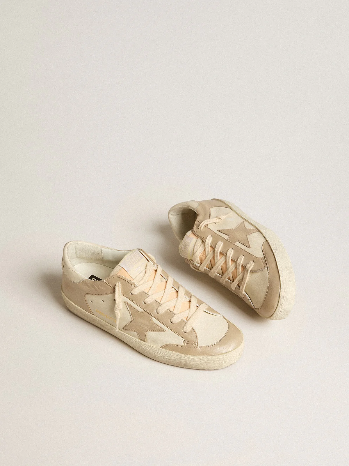 Women | White Super Star with Sand Coloured Star | White x Sand - Image 8