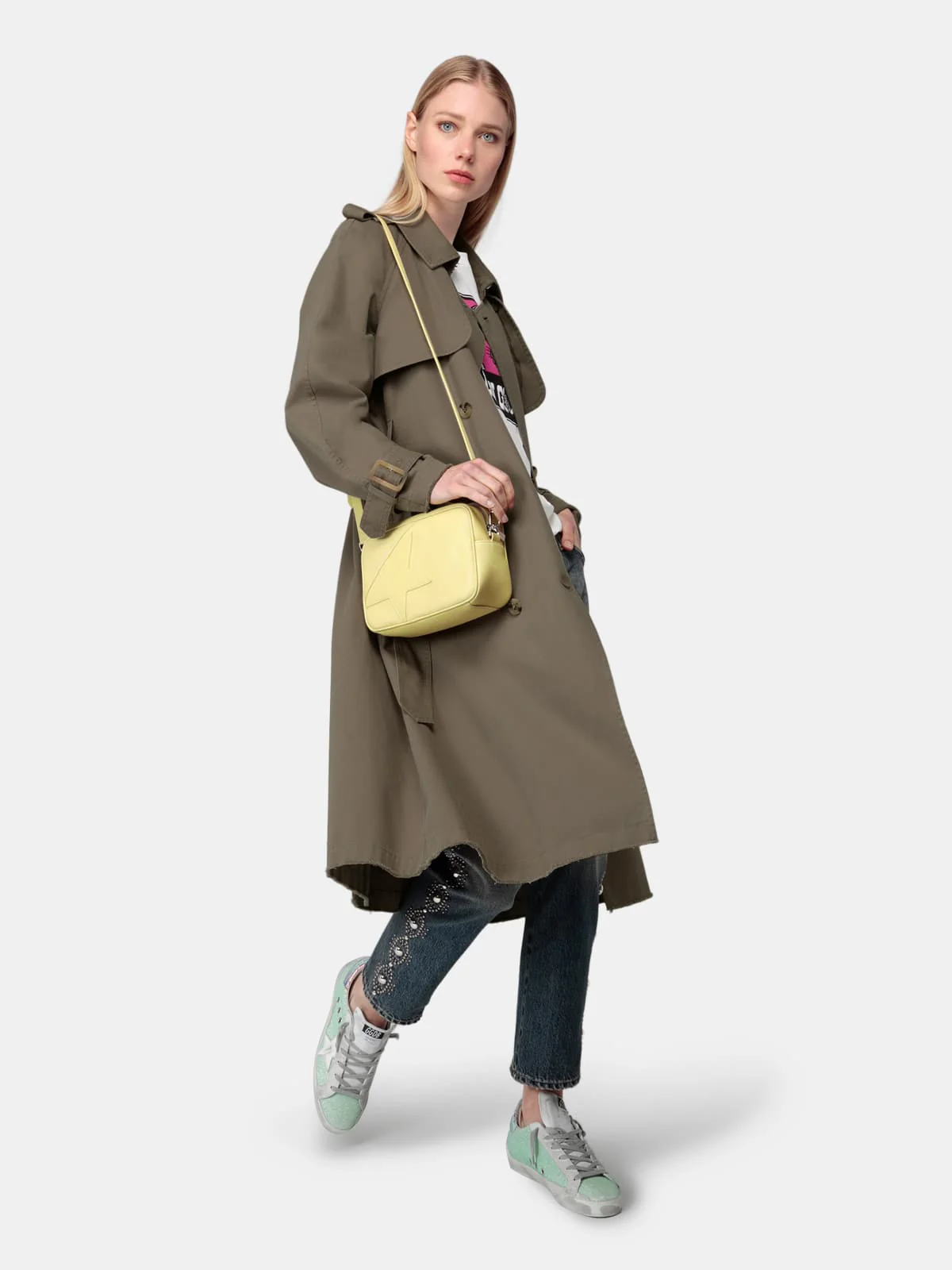 Women | Yellow Star Bag Made Of Hammered Leather - Image 6