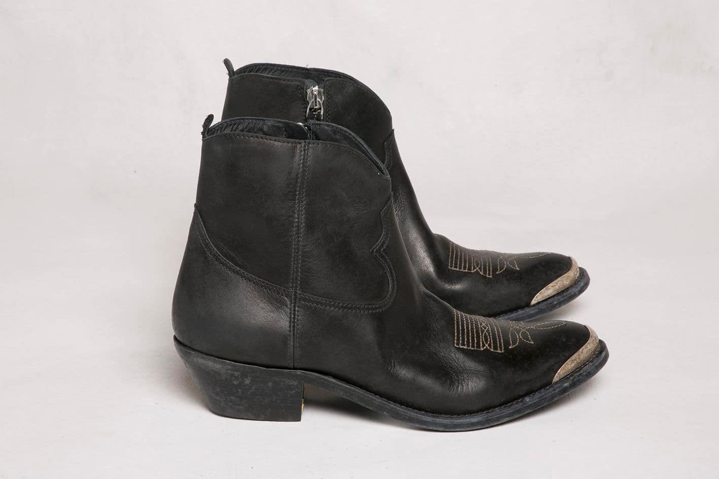 Women | Young Ankle Boots Leather with Cowboy-Style Decoration - Image 3