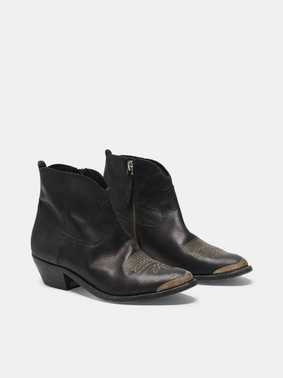Women | Young Ankle Boots Leather with Cowboy-Style Decoration - Image 4