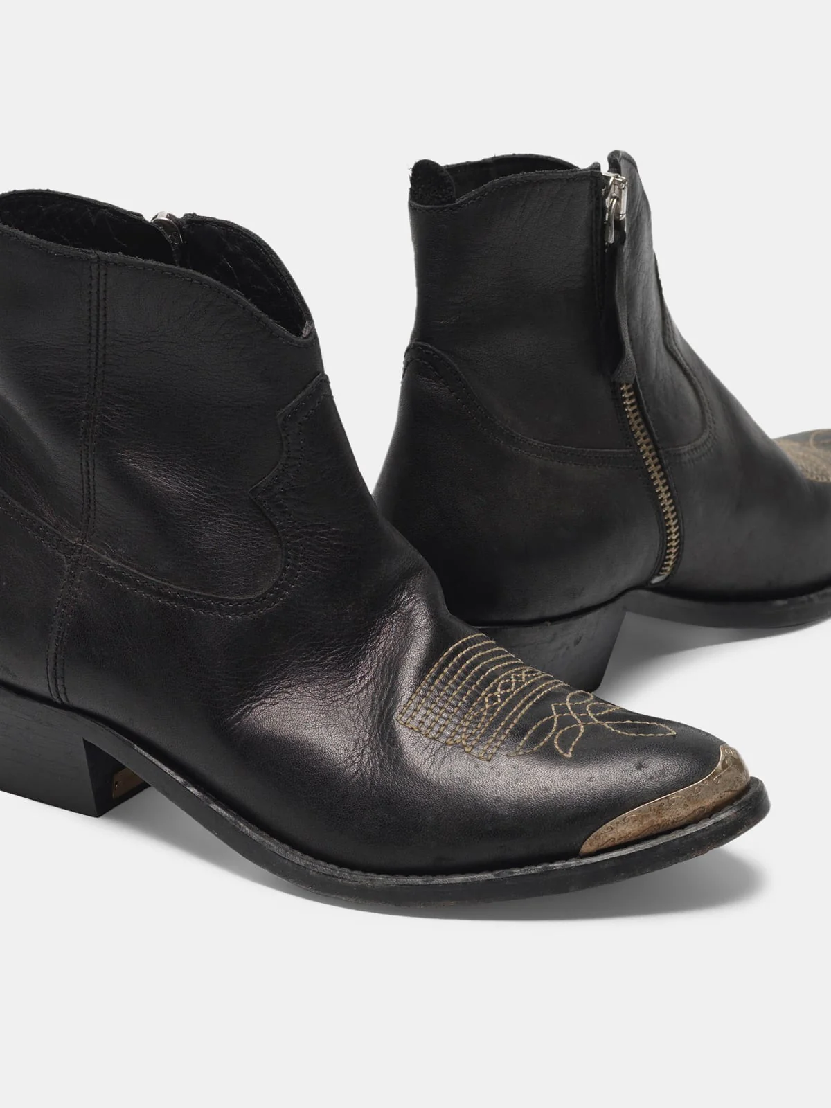 Women | Young Ankle Boots Leather with Cowboy-Style Decoration - Image 5