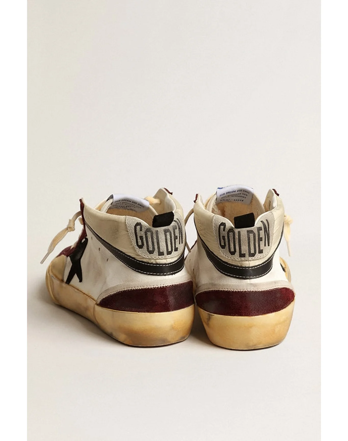 Men | Mid Star Nappa with Suede Star & Inserts | Cream x Wine Red x Black (V1) - Image 2