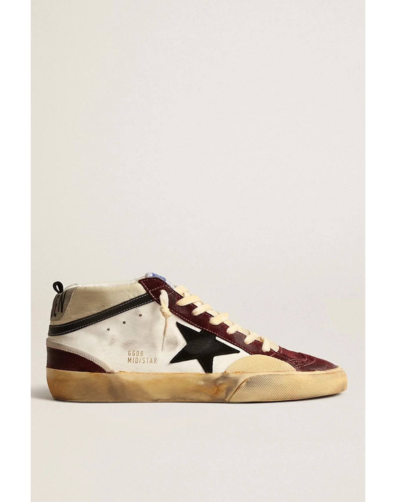 Men | Mid Star Nappa with Suede Star & Inserts | Cream x Wine Red x Black (V1) - Image 3