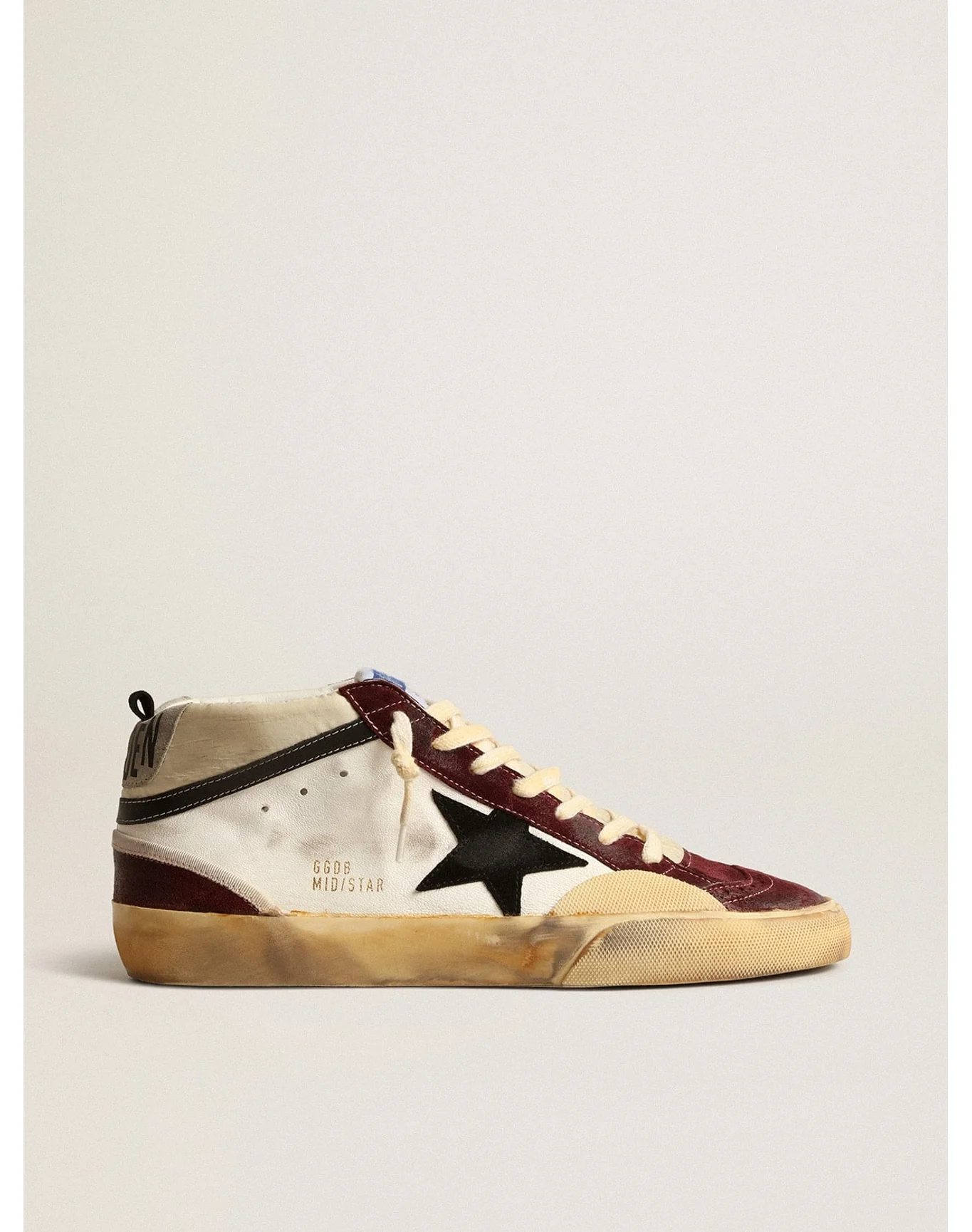 Men | Mid Star Nappa with Suede Star & Inserts | Cream x Wine Red x Black (V1) - Image 6