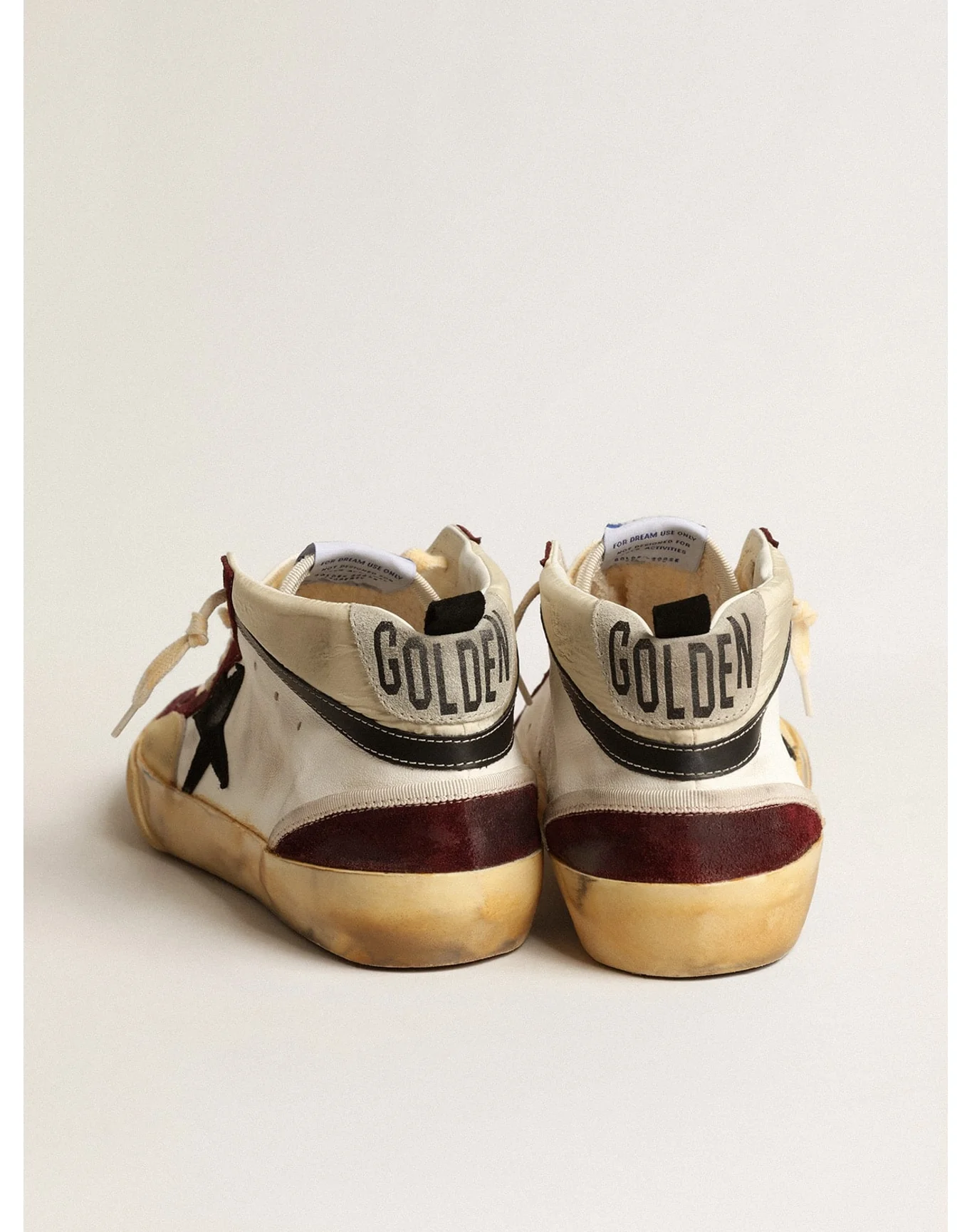 Men | Mid Star Nappa with Suede Star & Inserts | Cream x Wine Red x Black (V1) - Image 7
