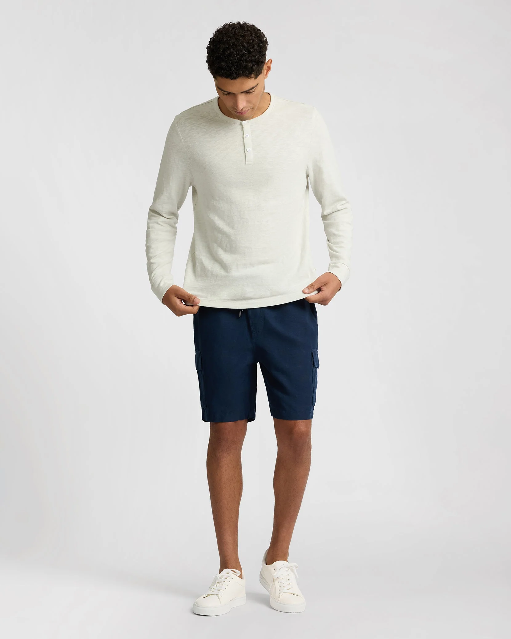 Mens | Heavyweight Slub Henley | Bone - Image 5
