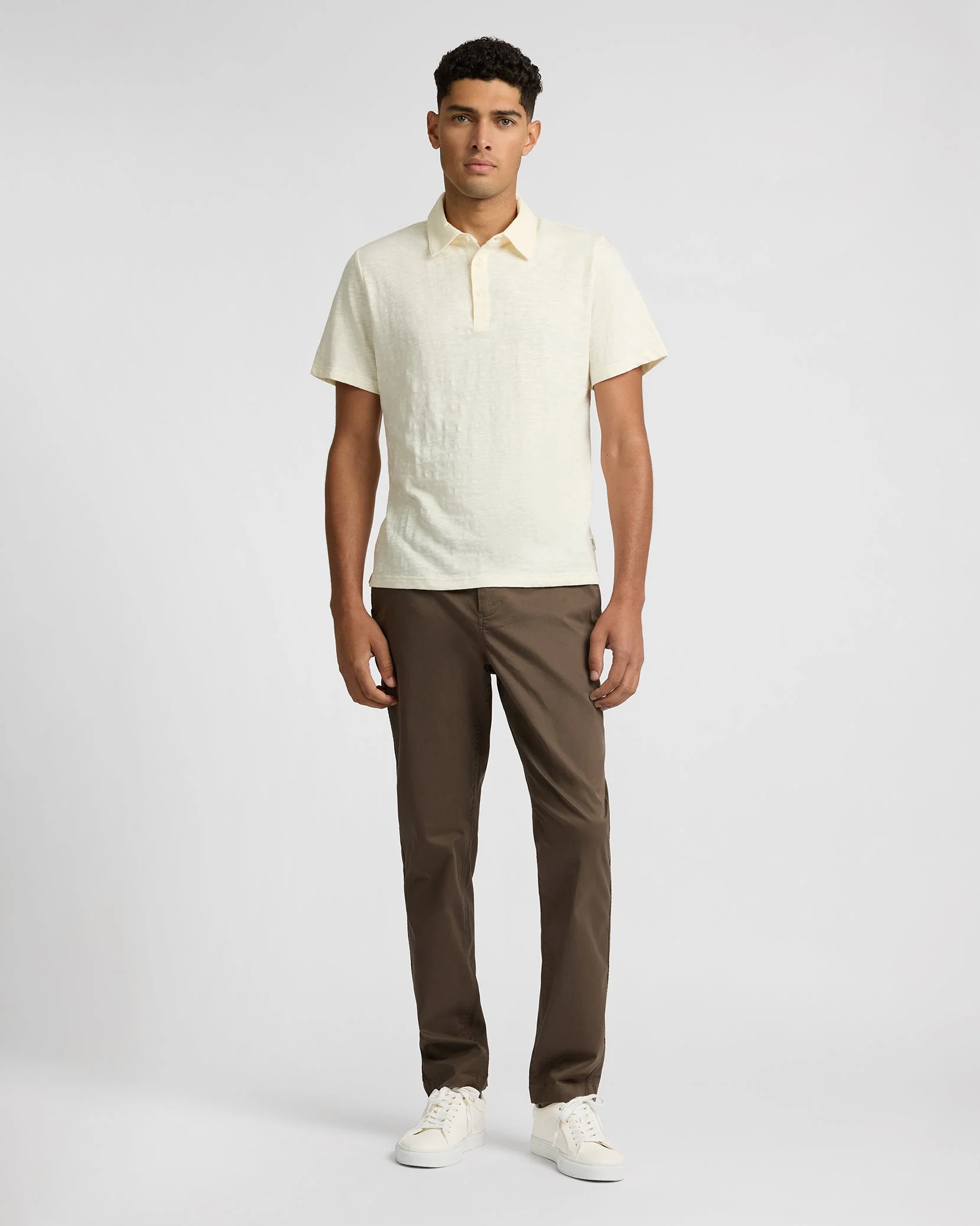 Mens | Heavyweight Slub Polo | Ecru - Image 6
