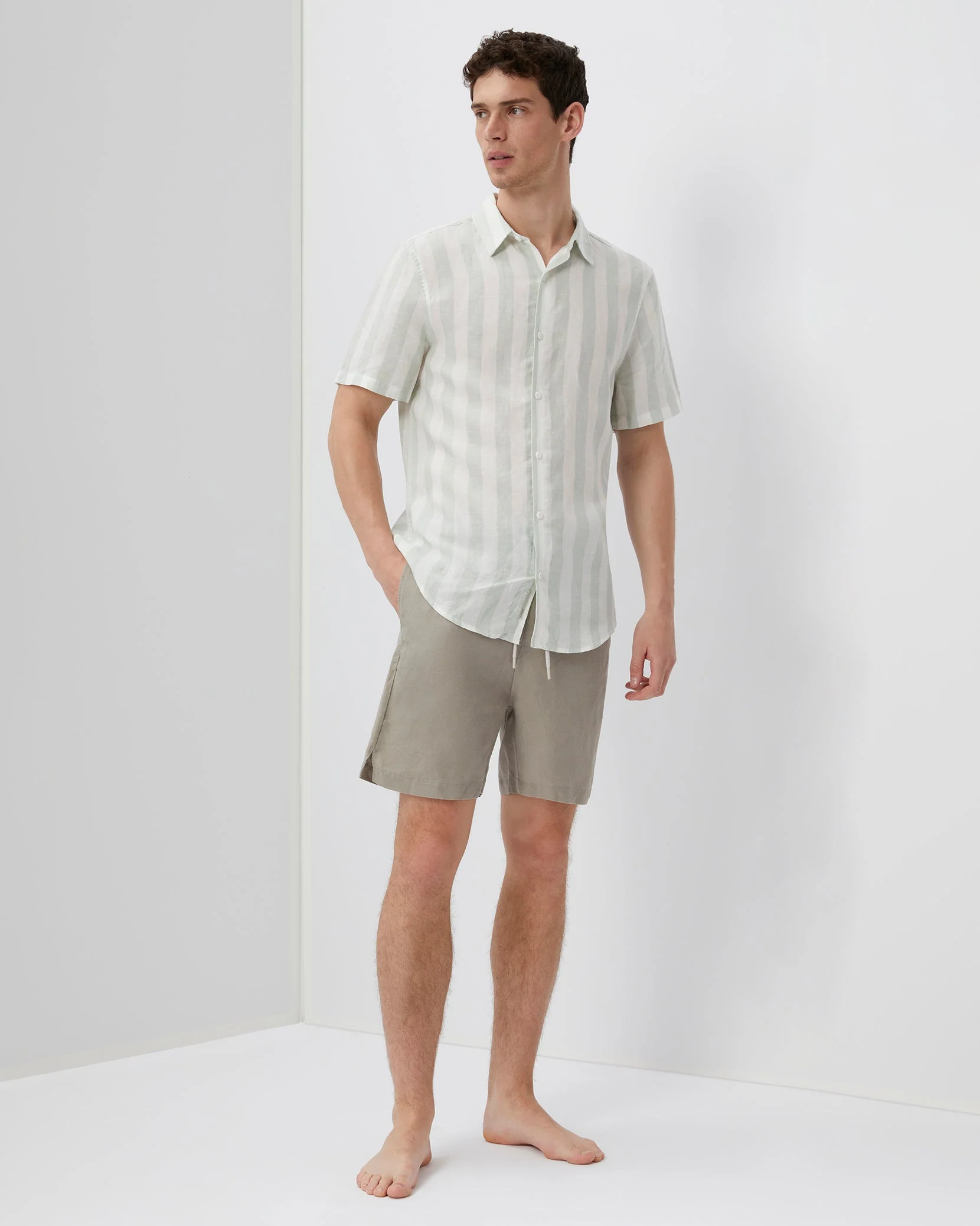 Mens | Jack Air Linen Shirt | Seafoam/White - Image 3