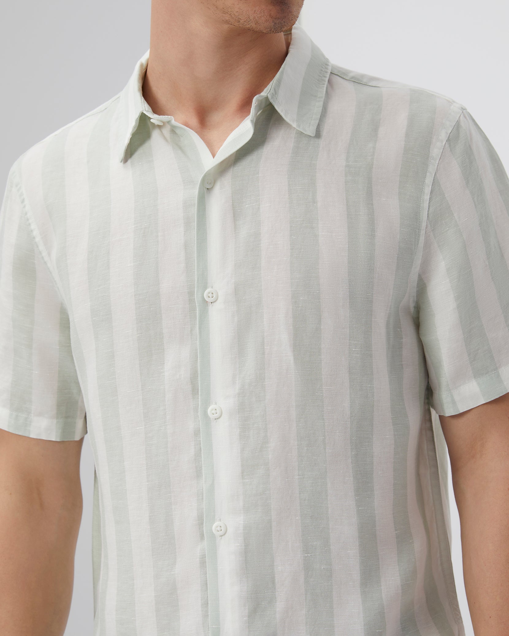 Mens | Jack Air Linen Shirt | Seafoam/White - Image 4