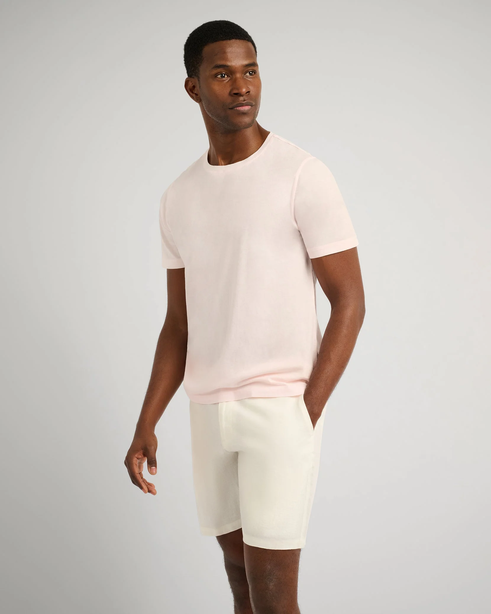 Mens | Joey Crewneck Tee | Barely Pink - Image 2