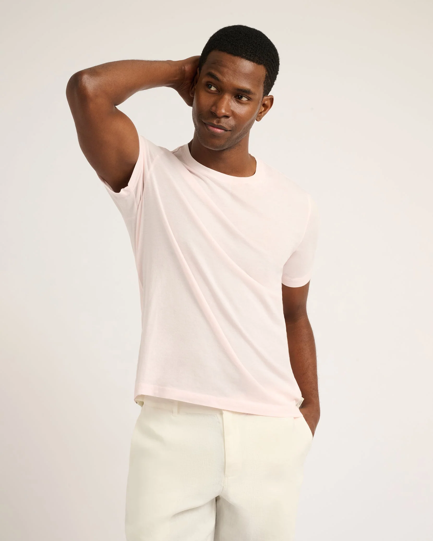 Mens | Joey Crewneck Tee | Barely Pink - Image 3