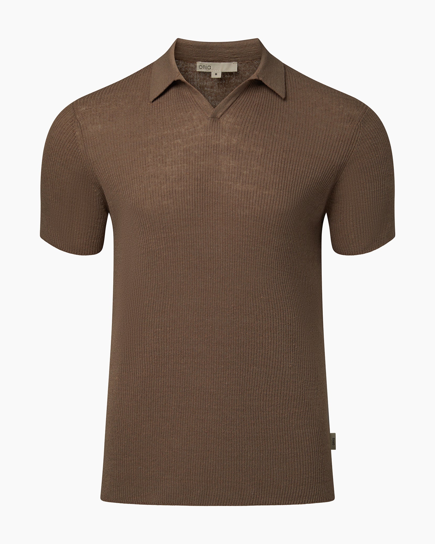 Mens | Johnny Collar Ribbed Polo | Cashew - Image 2