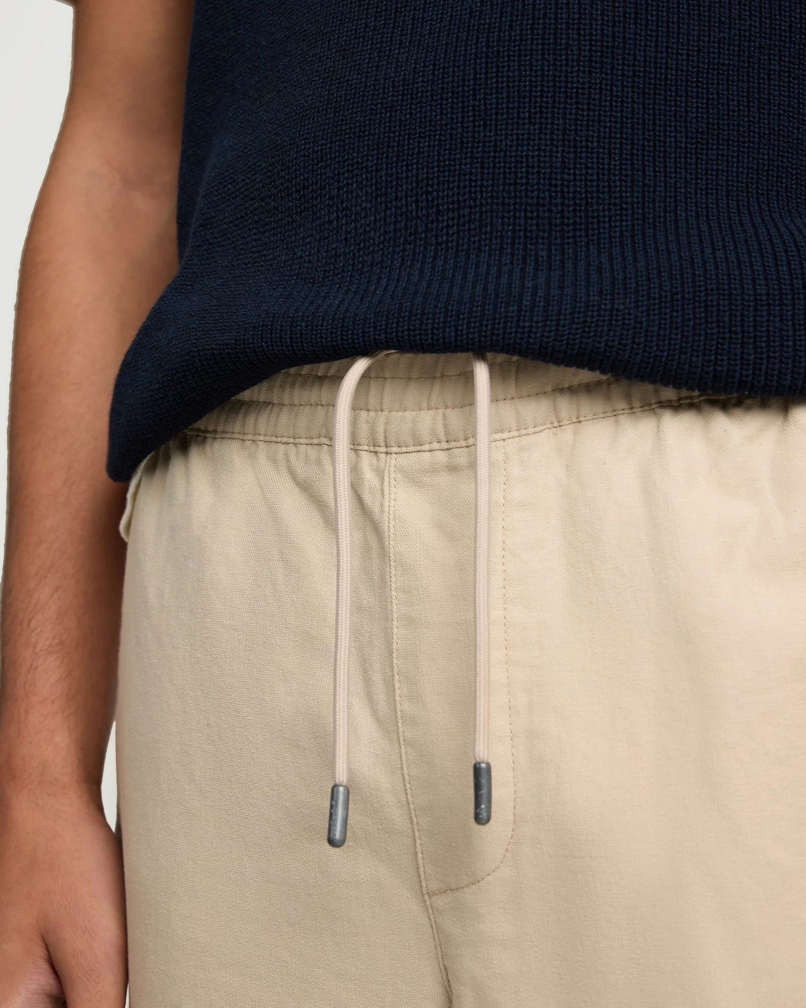 Mens | Linen Cotton Stretch Cuff Pant | Oxford Tan - Image 4