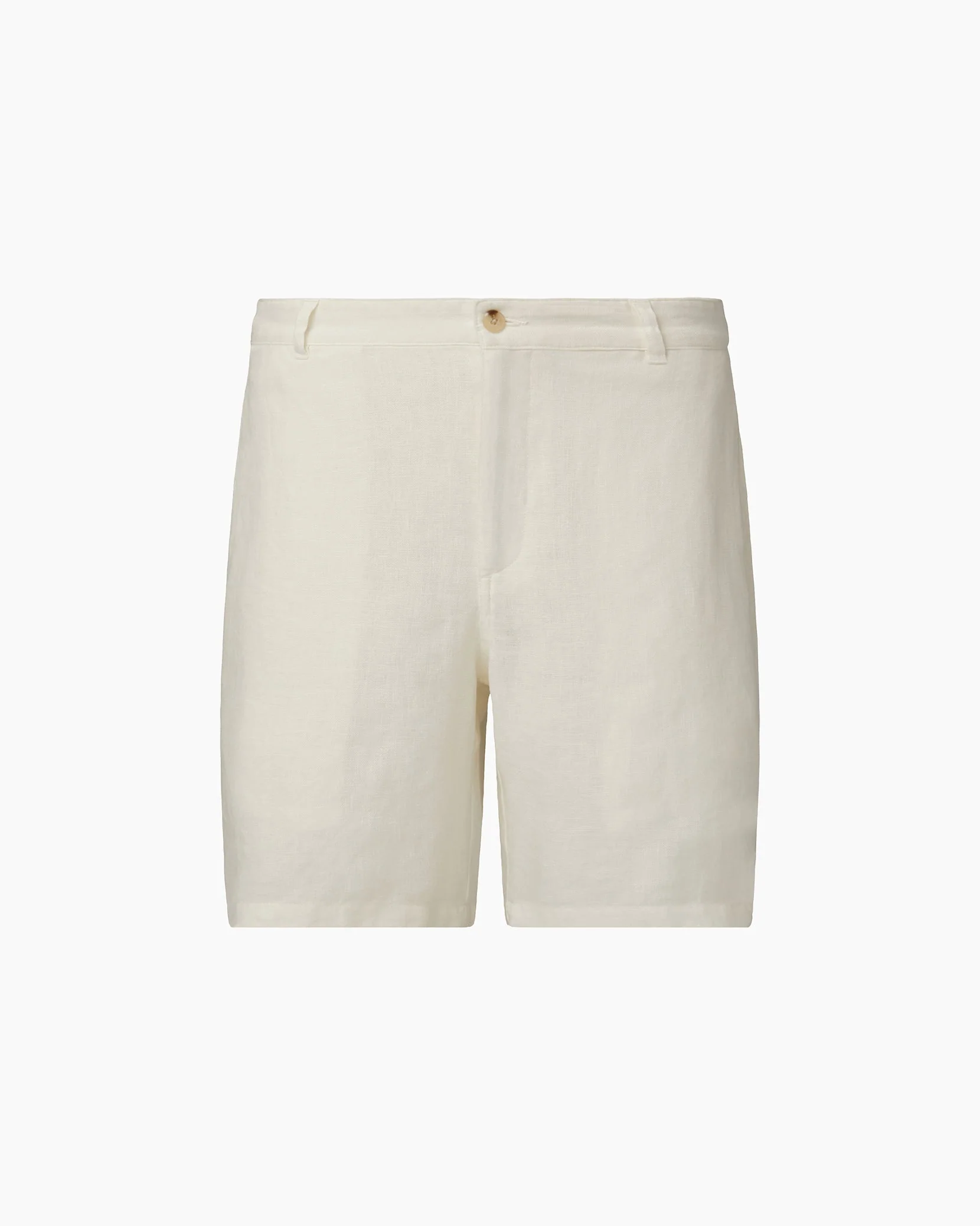Mens | Linen Fixed-waist Short | White - Image 2