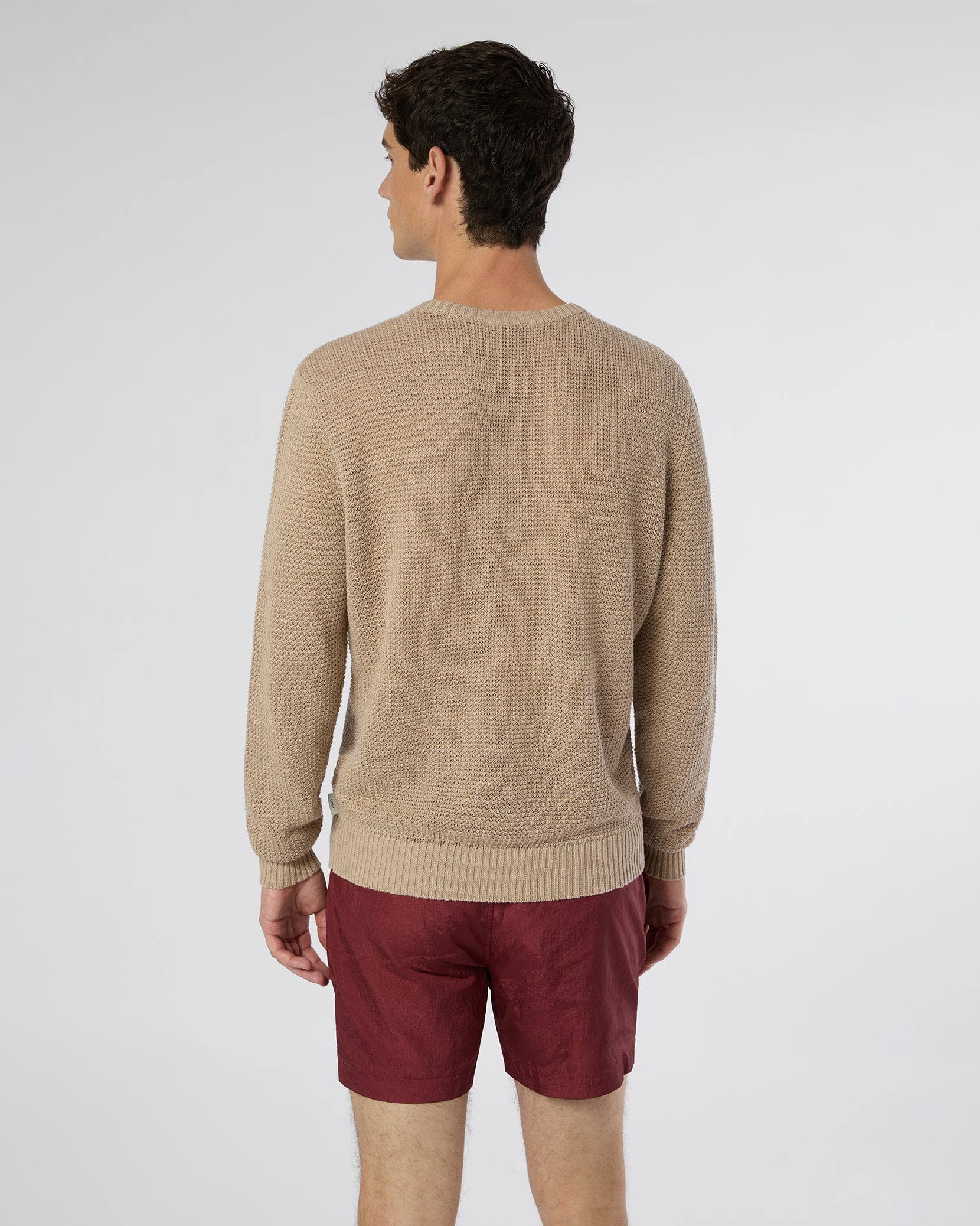Mens | Linen Henley Sweater | Tan - Image 5