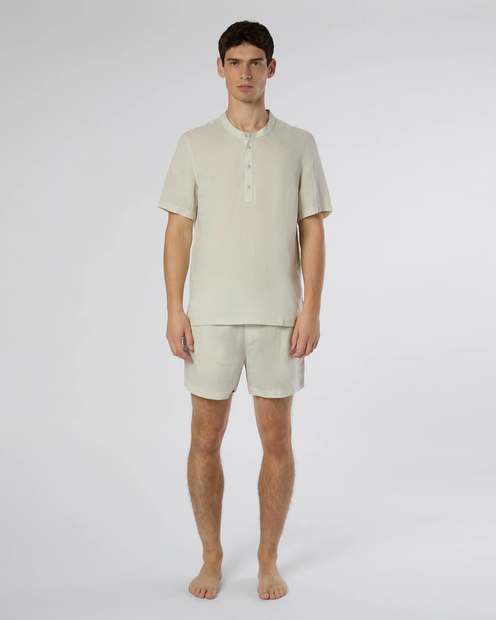 Mens | Linen Home Short | Stone - Image 3