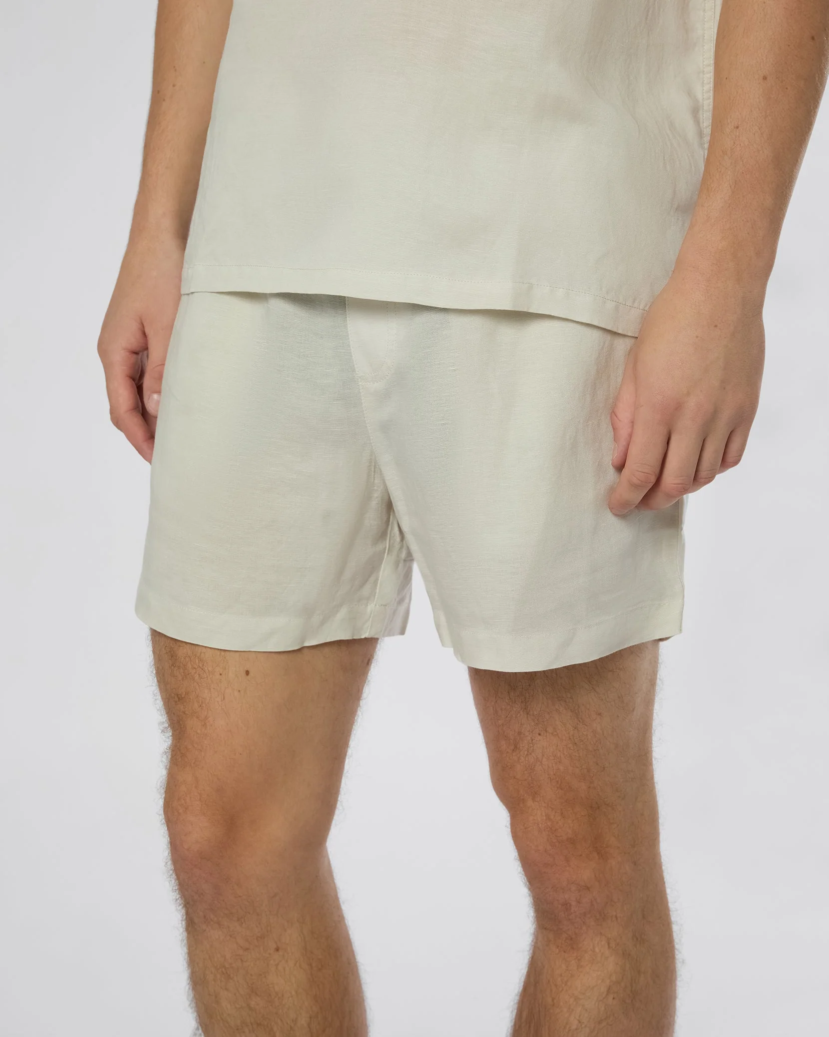 Mens | Linen Home Short | Stone - Image 4