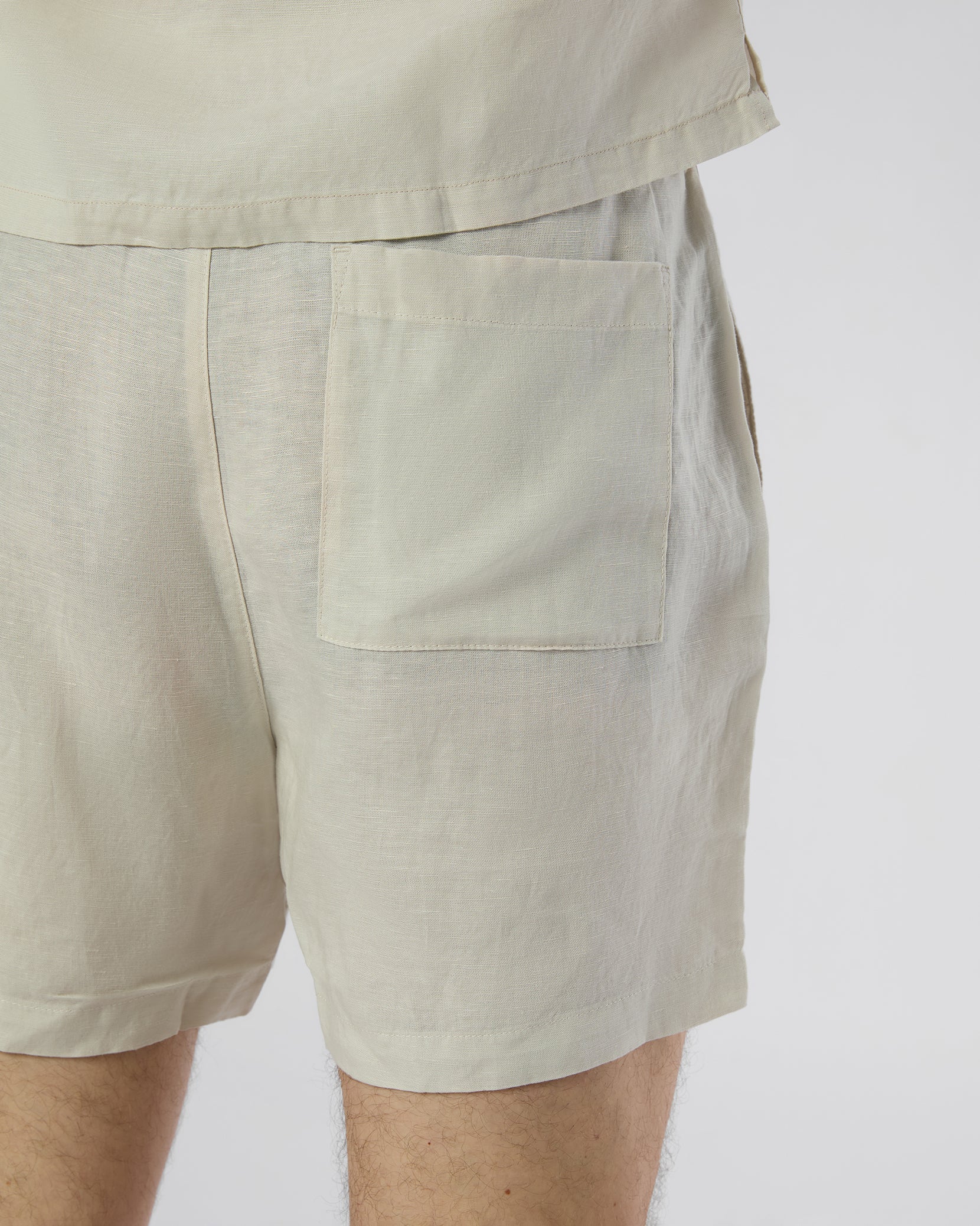 Mens | Linen Home Short | Stone - Image 6