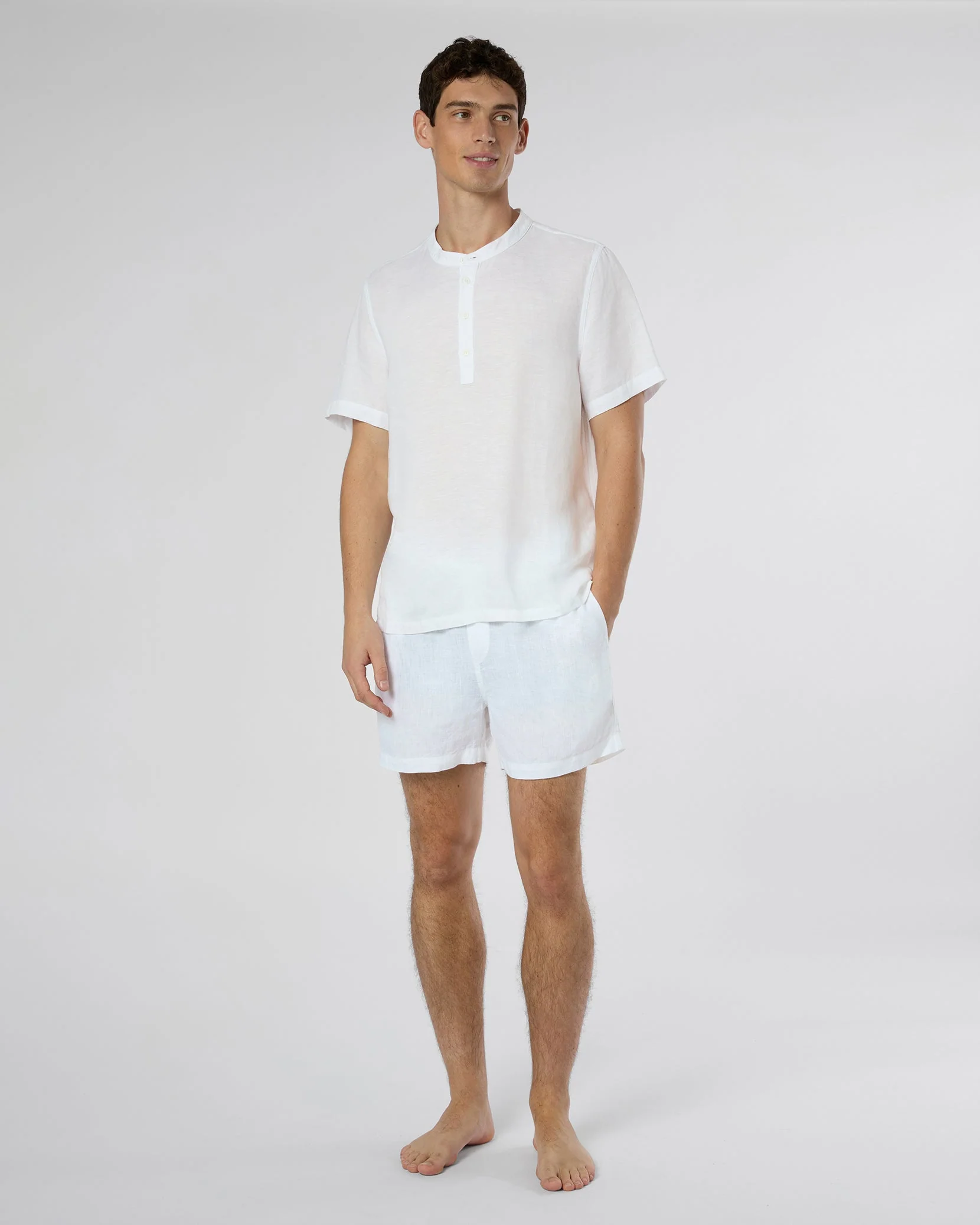 Mens | Linen Home Short | White - Image 3