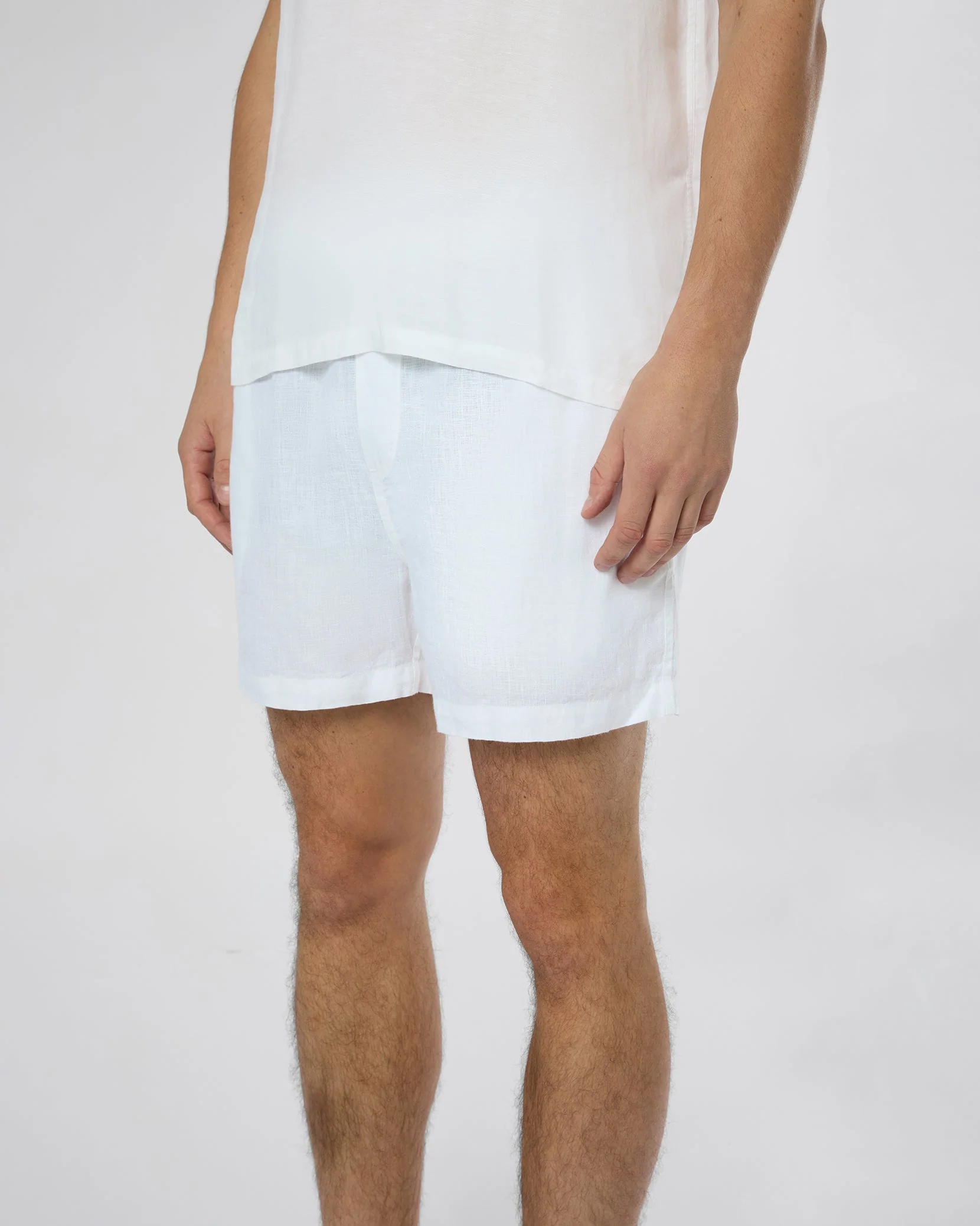 Mens | Linen Home Short | White - Image 4