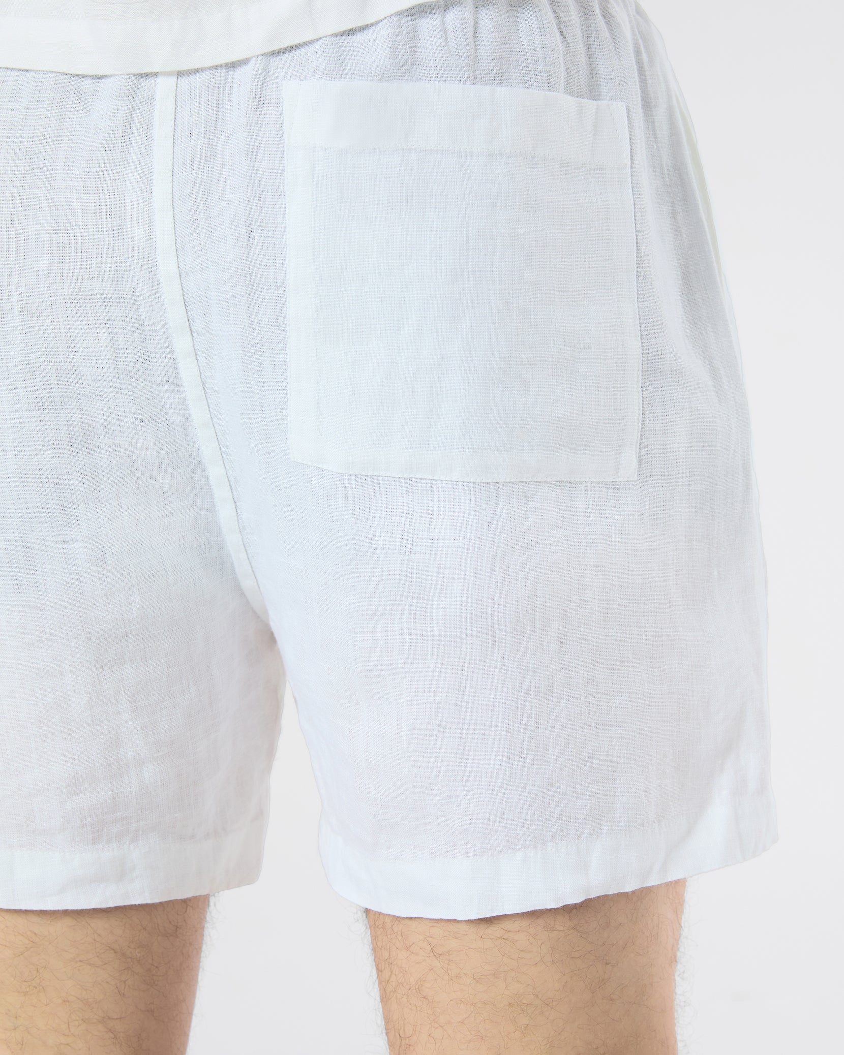 Mens | Linen Home Short | White - Image 6