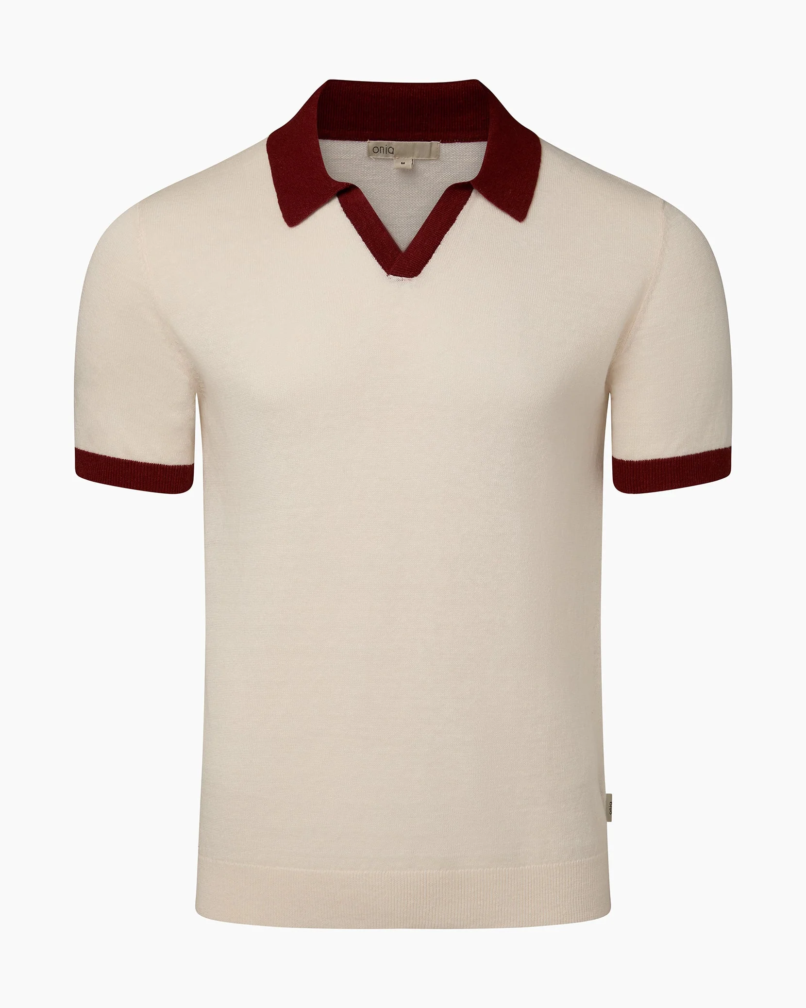 Mens | Linen Johnny Polo Sweater | Salt/Brick - Image 2