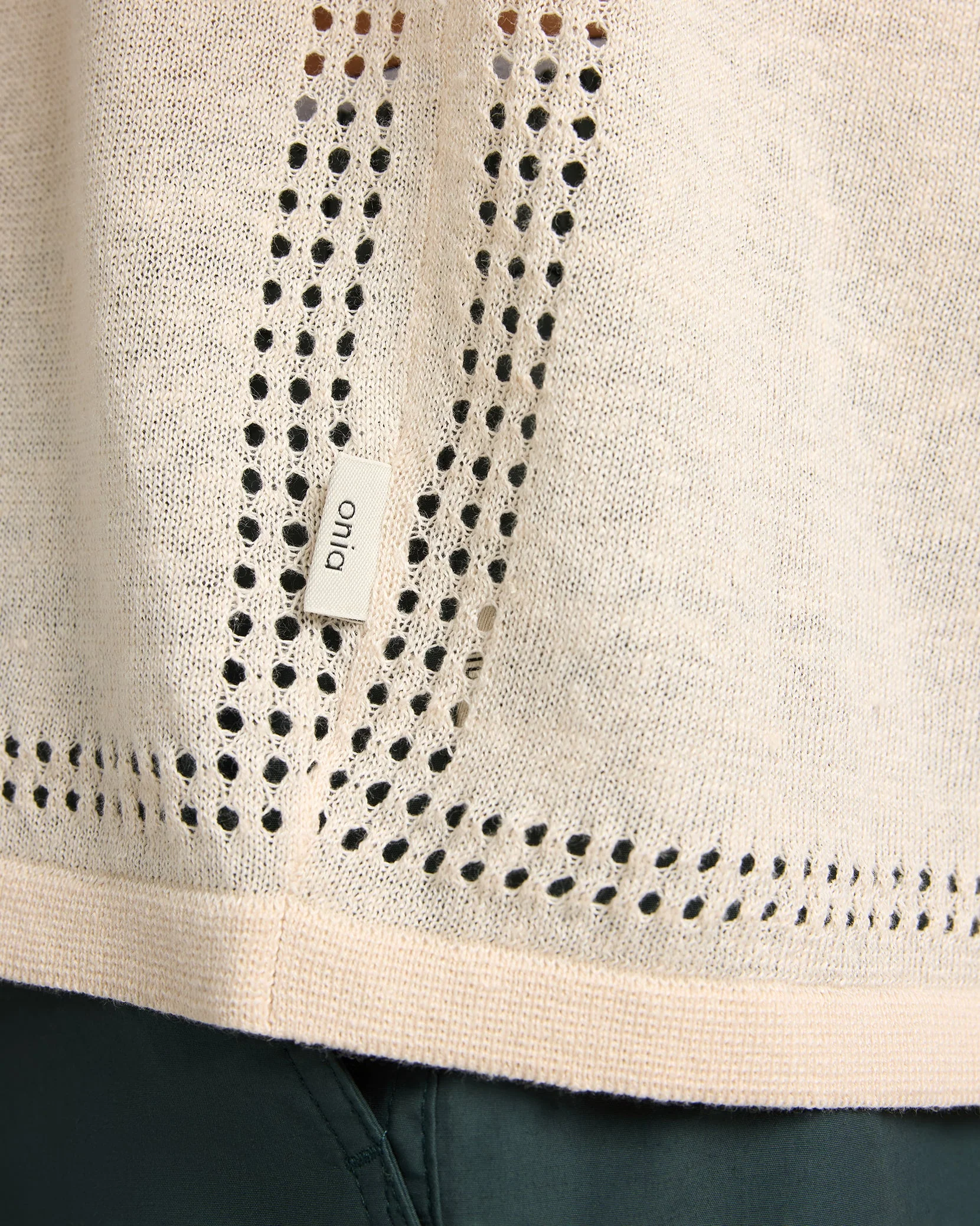 Mens | Linen Knit Camp Shirt | Natural Melange - Image 4