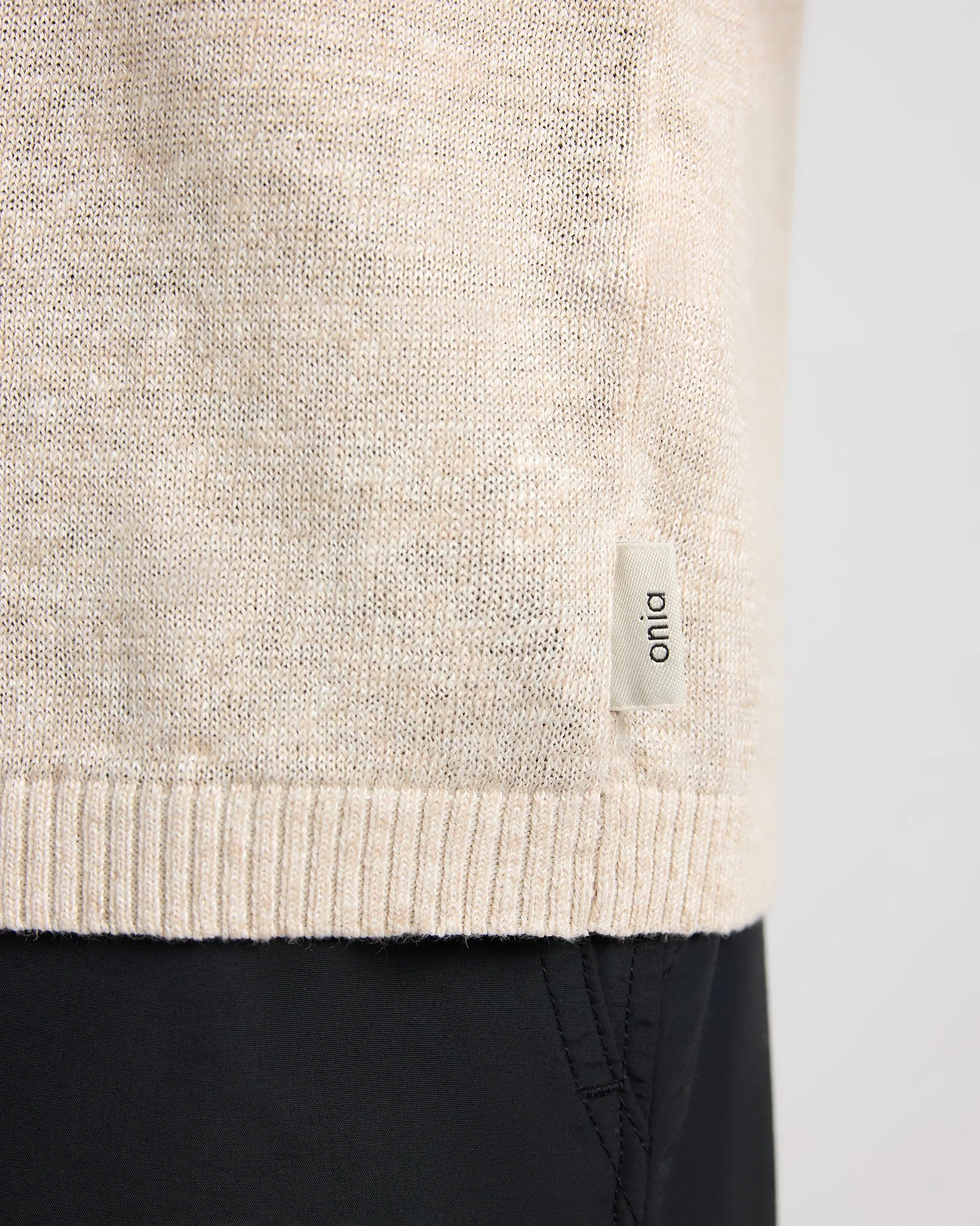 Mens | Linen Knit Tee | Natural Melange - Image 4