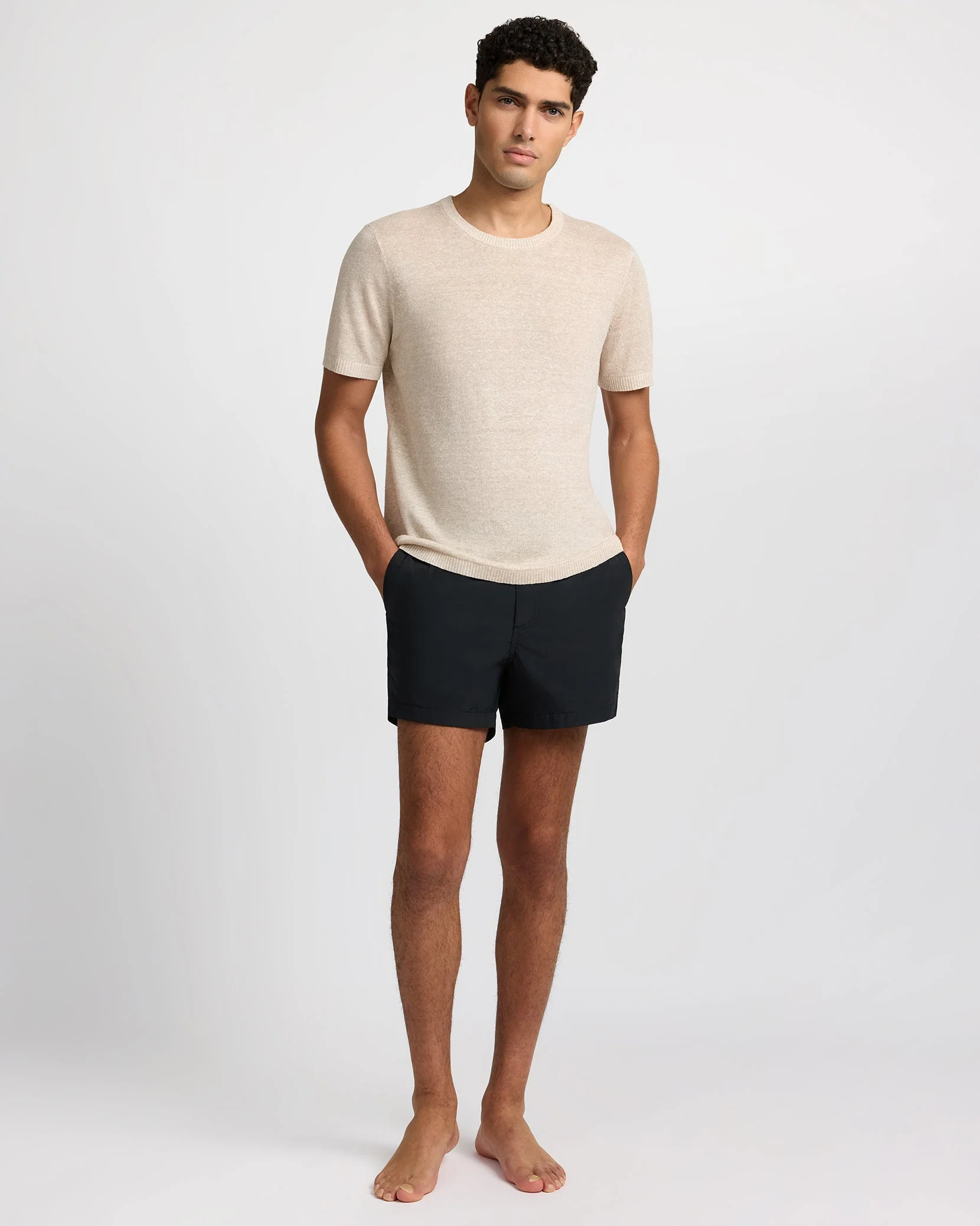 Mens | Linen Knit Tee | Natural Melange - Image 6