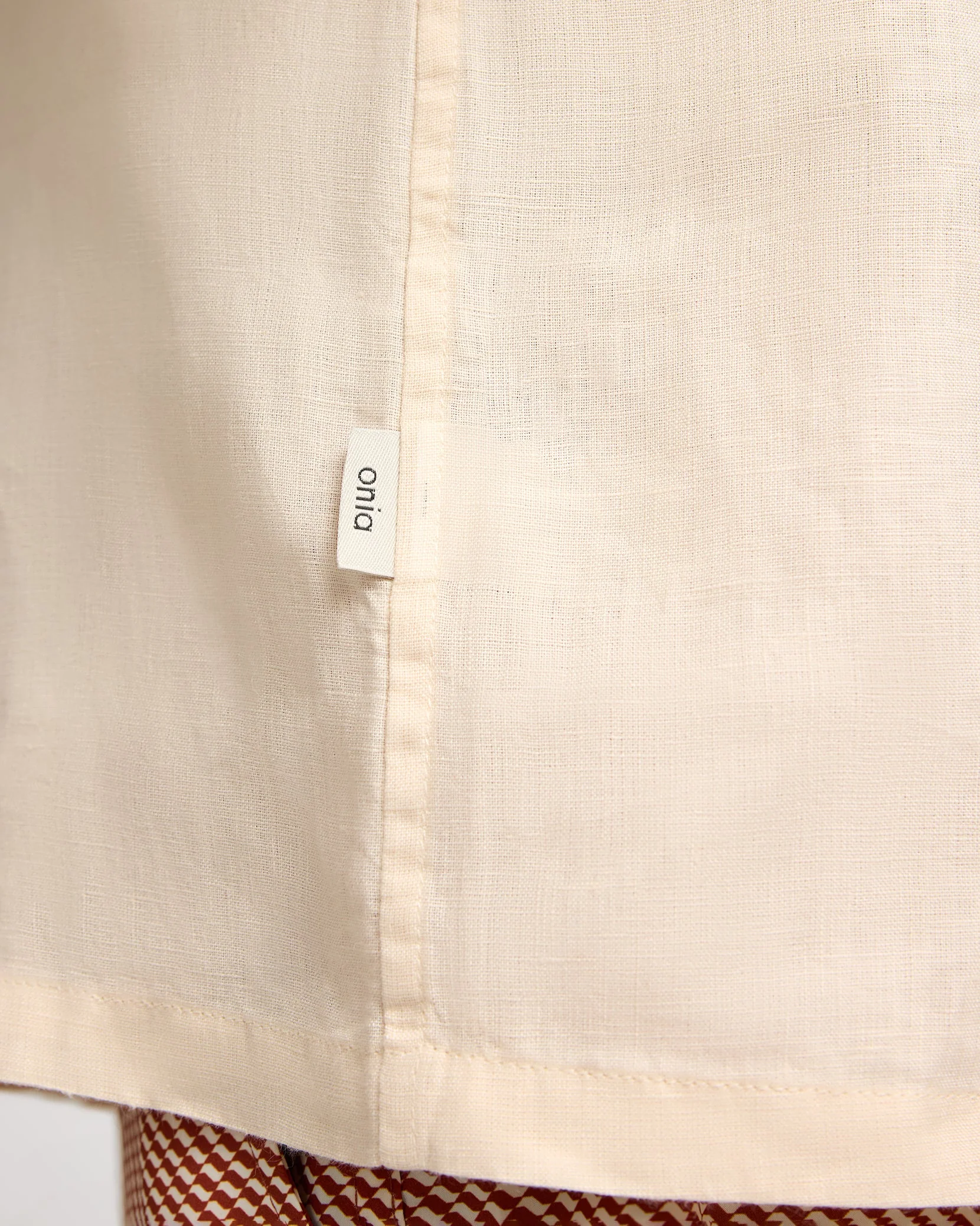 Mens | Linen Long Sleeve Popover Shirt | Natural - Image 6