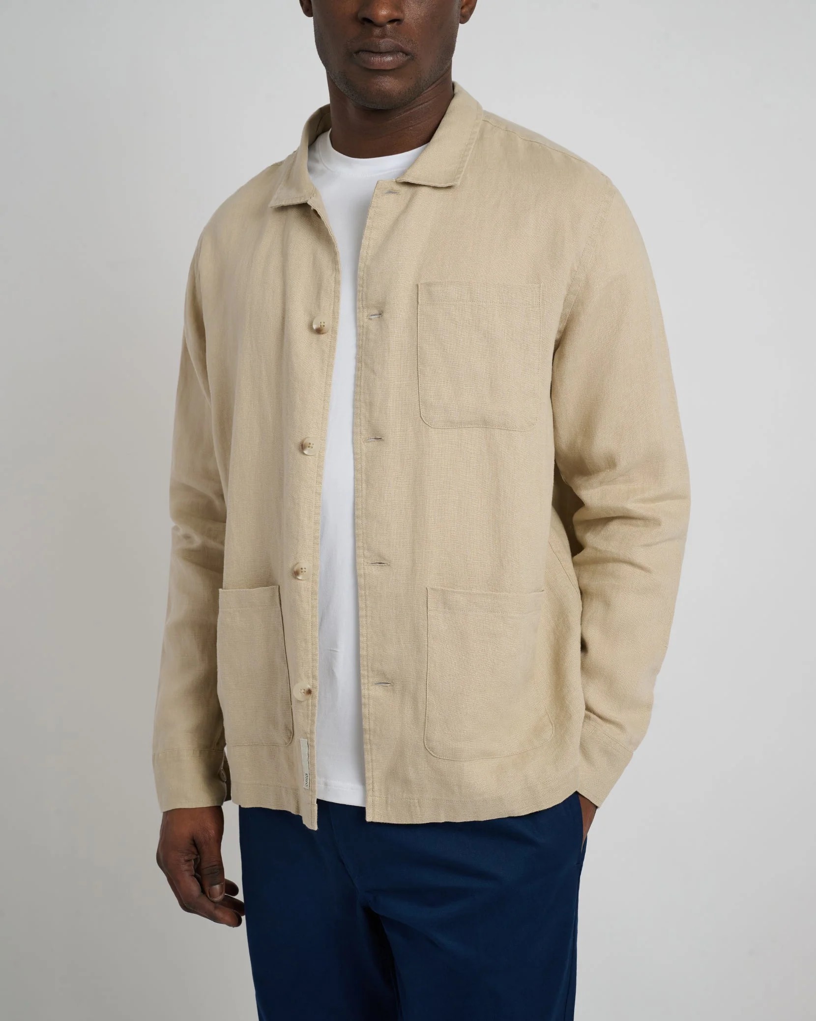 Mens | Linen Overshirt | Tan - Image 2