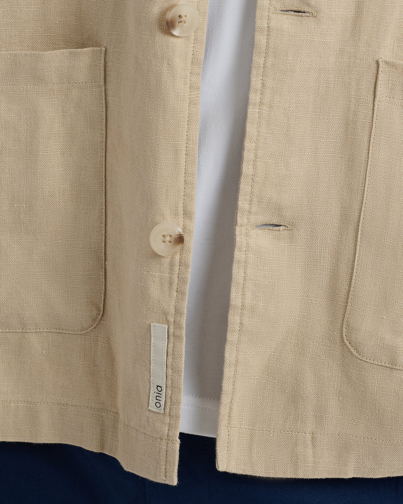 Mens | Linen Overshirt | Tan - Image 4