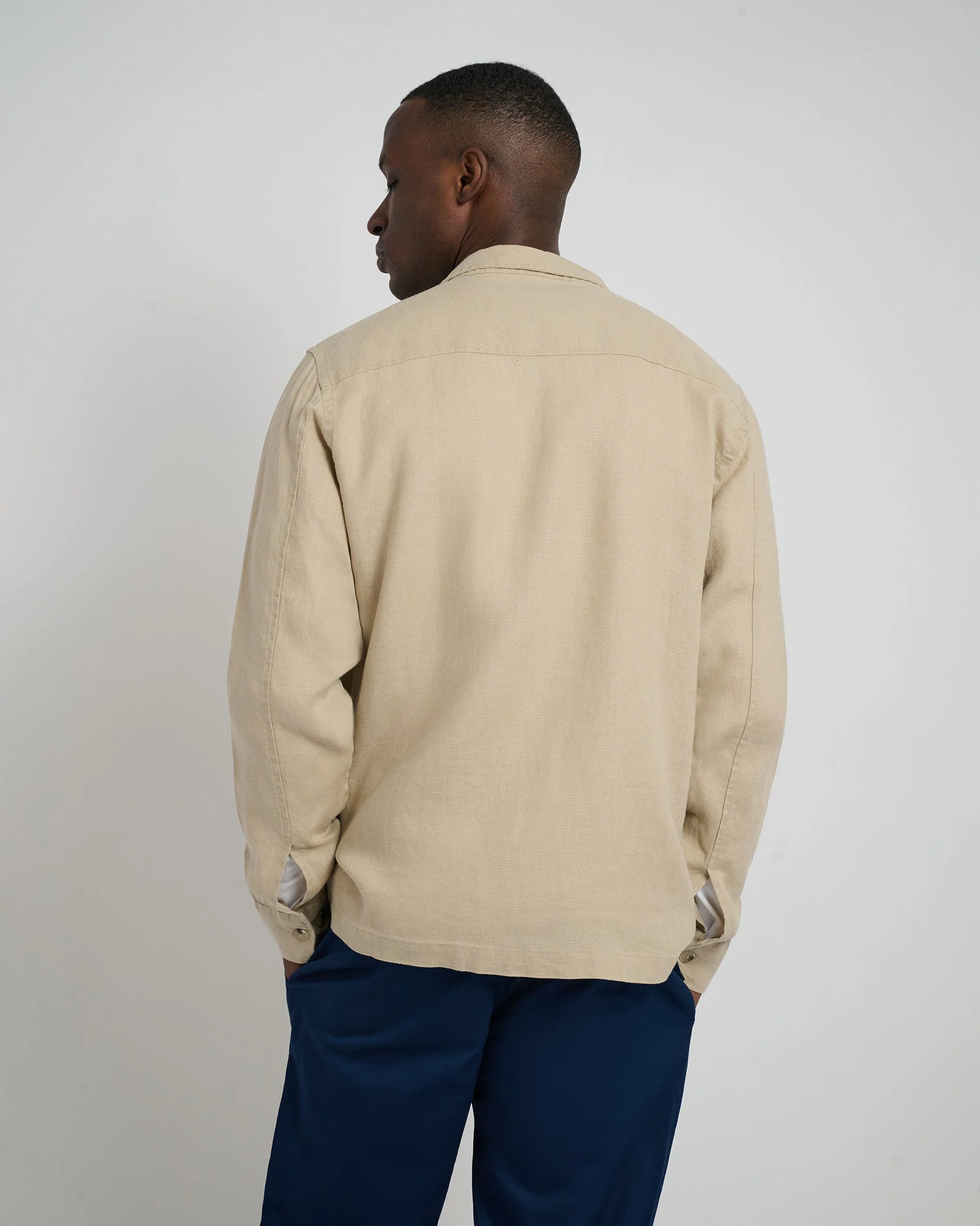 Mens | Linen Overshirt | Tan - Image 5