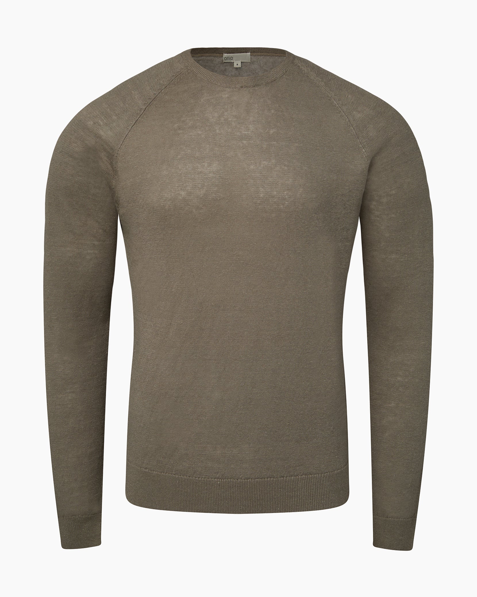 Mens | Linen Raglan Sweater | Light Olive - Image 2