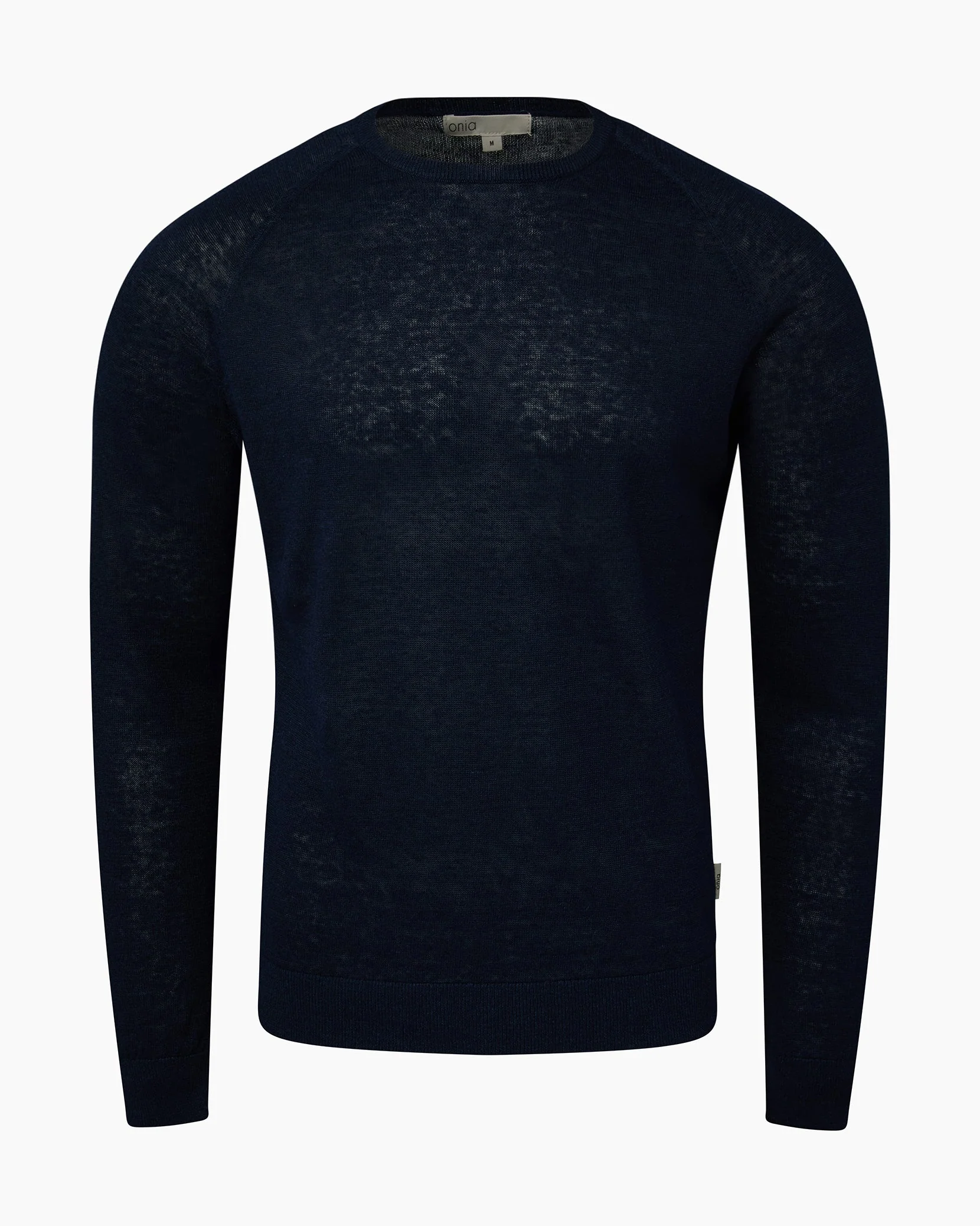 Mens | Linen Raglan Sweater | Deep Navy - Image 2