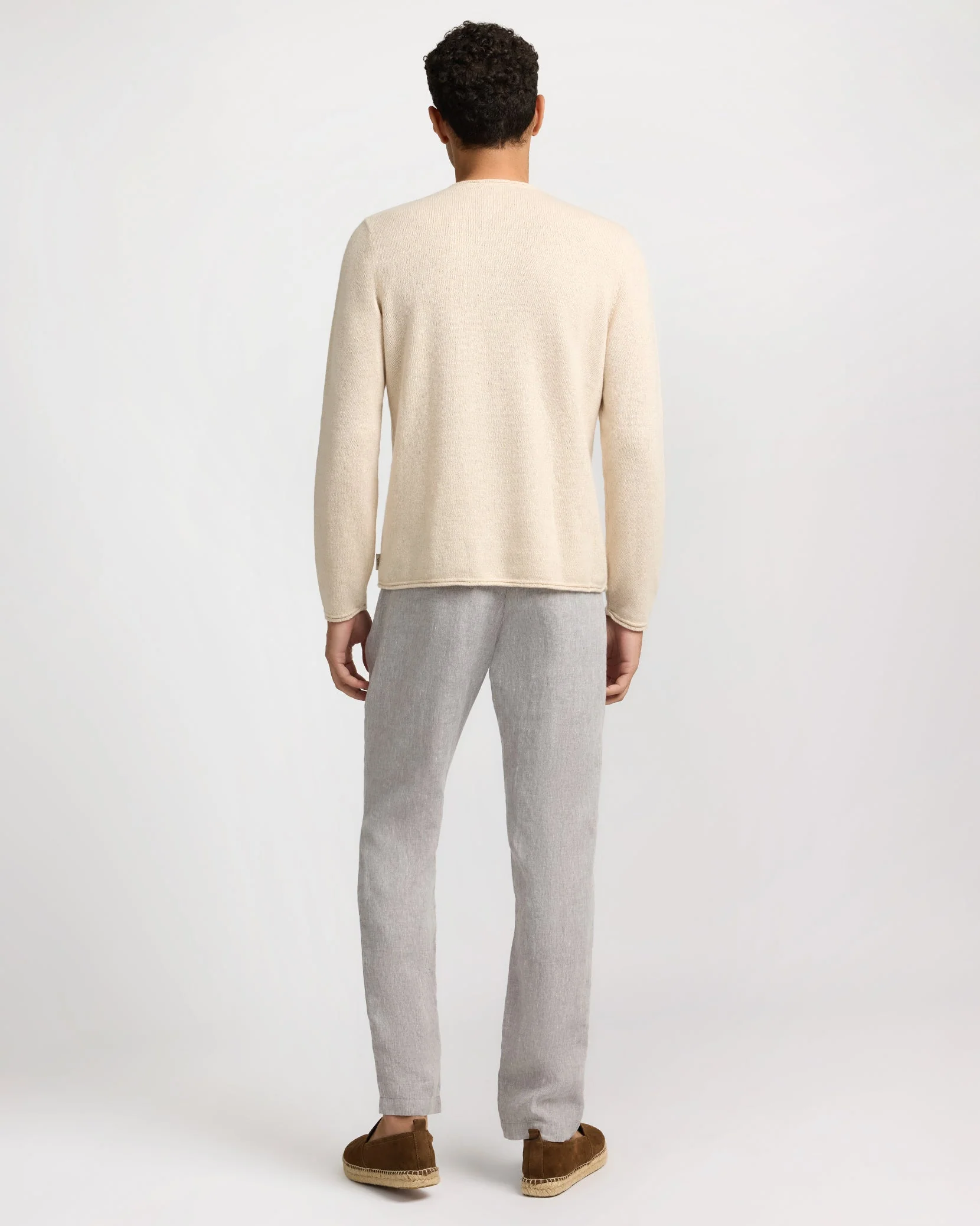 Mens | Linen Tapered Pleated Trouser | Cool Grey - Image 6