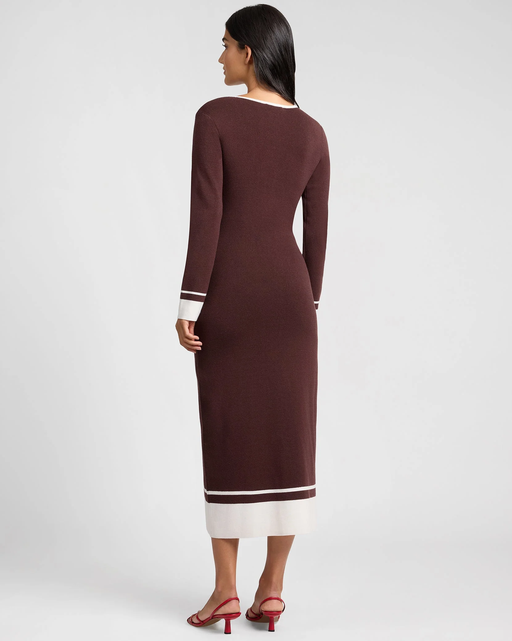 Womens | Linen Tencel Maxi Dress | Espresso/Egret - Image 5