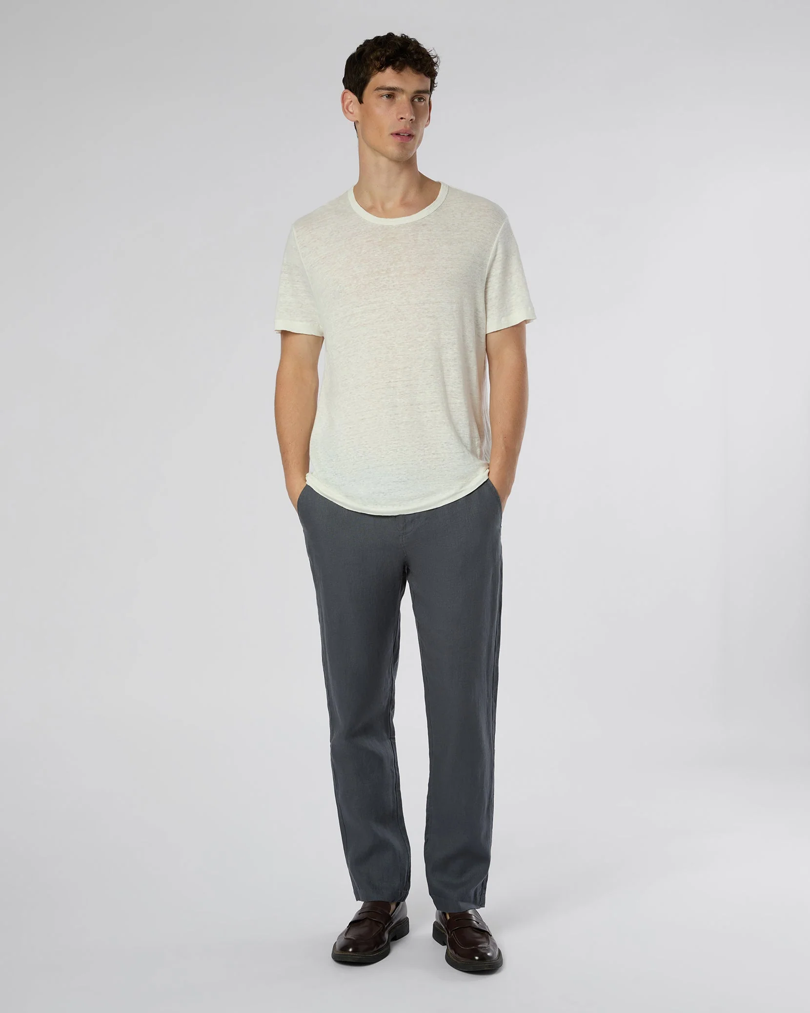 Mens | Linen Trouser | Gunmetal - Image 3