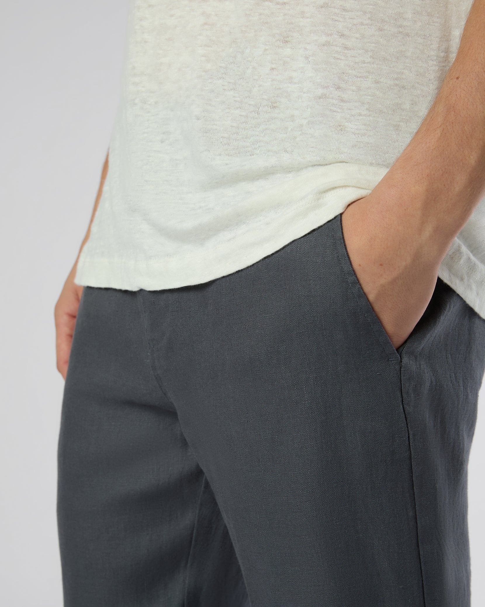 Mens | Linen Trouser | Gunmetal - Image 4