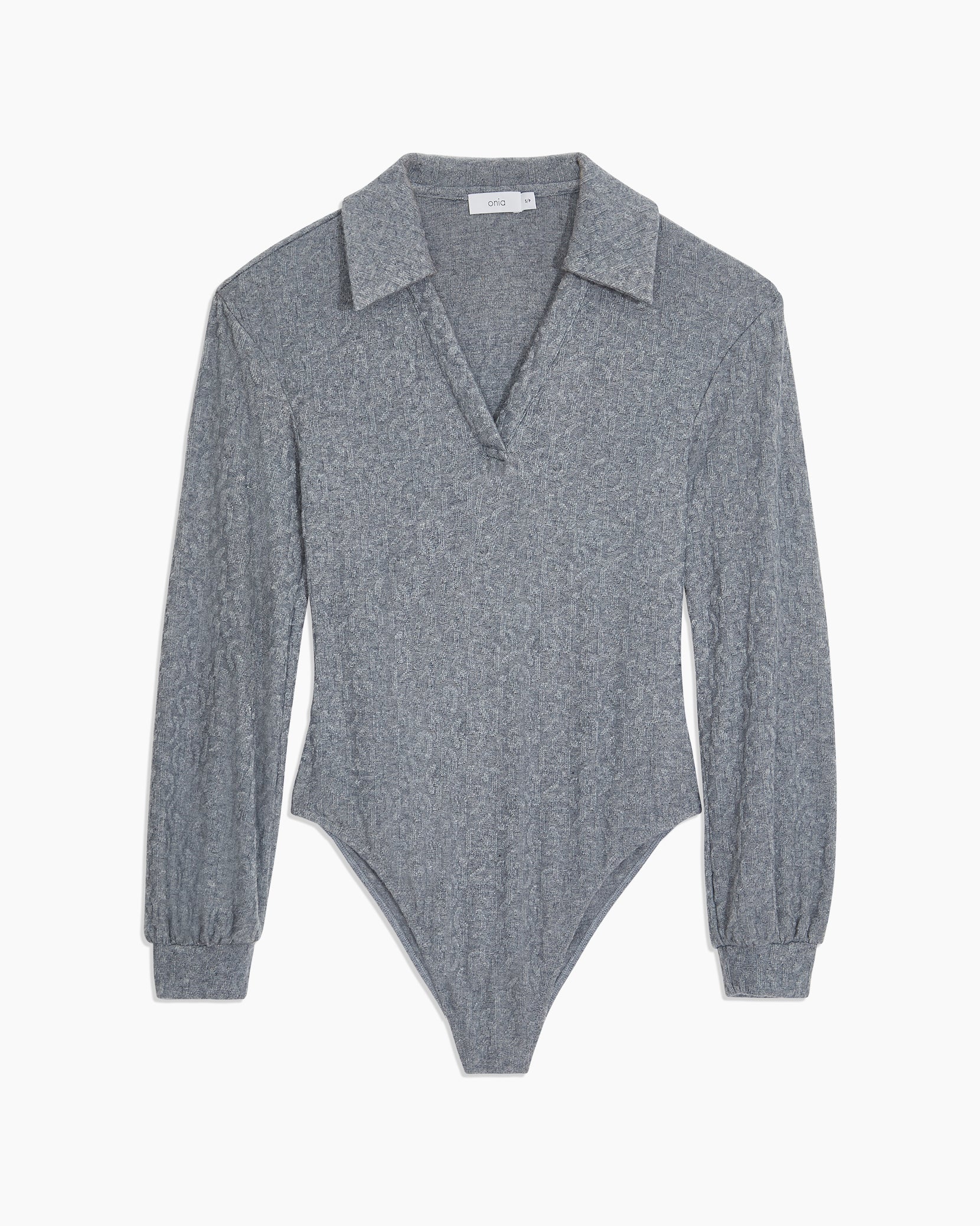 Womens | Long Sleeve Polo Geo Knit Bodysuit | French-Vanilla - Image 10
